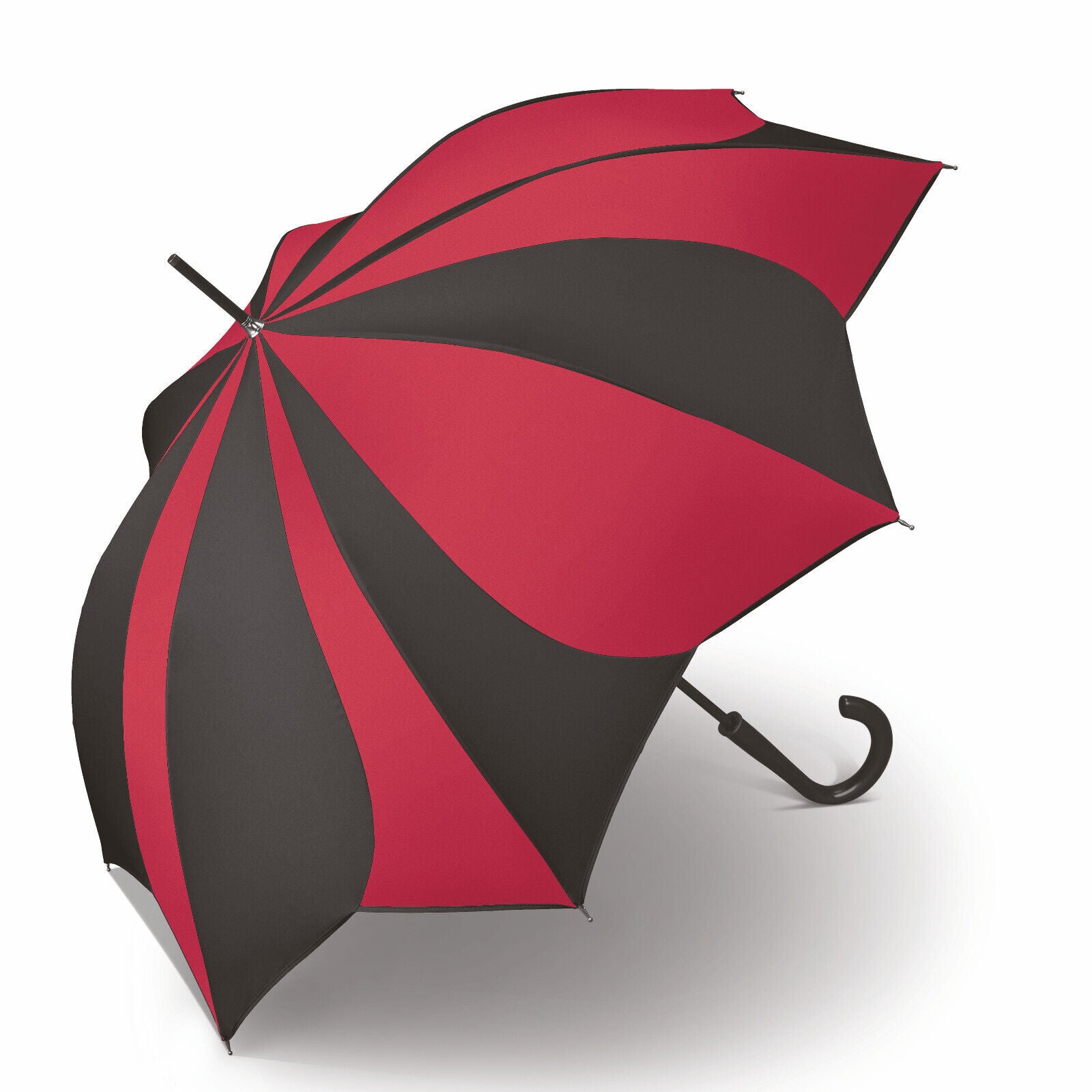 pierre cardin Regenschirm Stockschirm Automatik Sunflower Blütendach schwarz rot