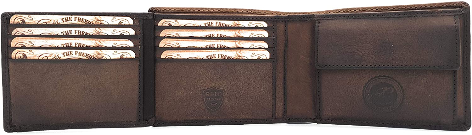 Jockey Club echt Leder Geldbörse Geldbeutel Portemonnaie Rough & Tough mit RFID Schutz braun