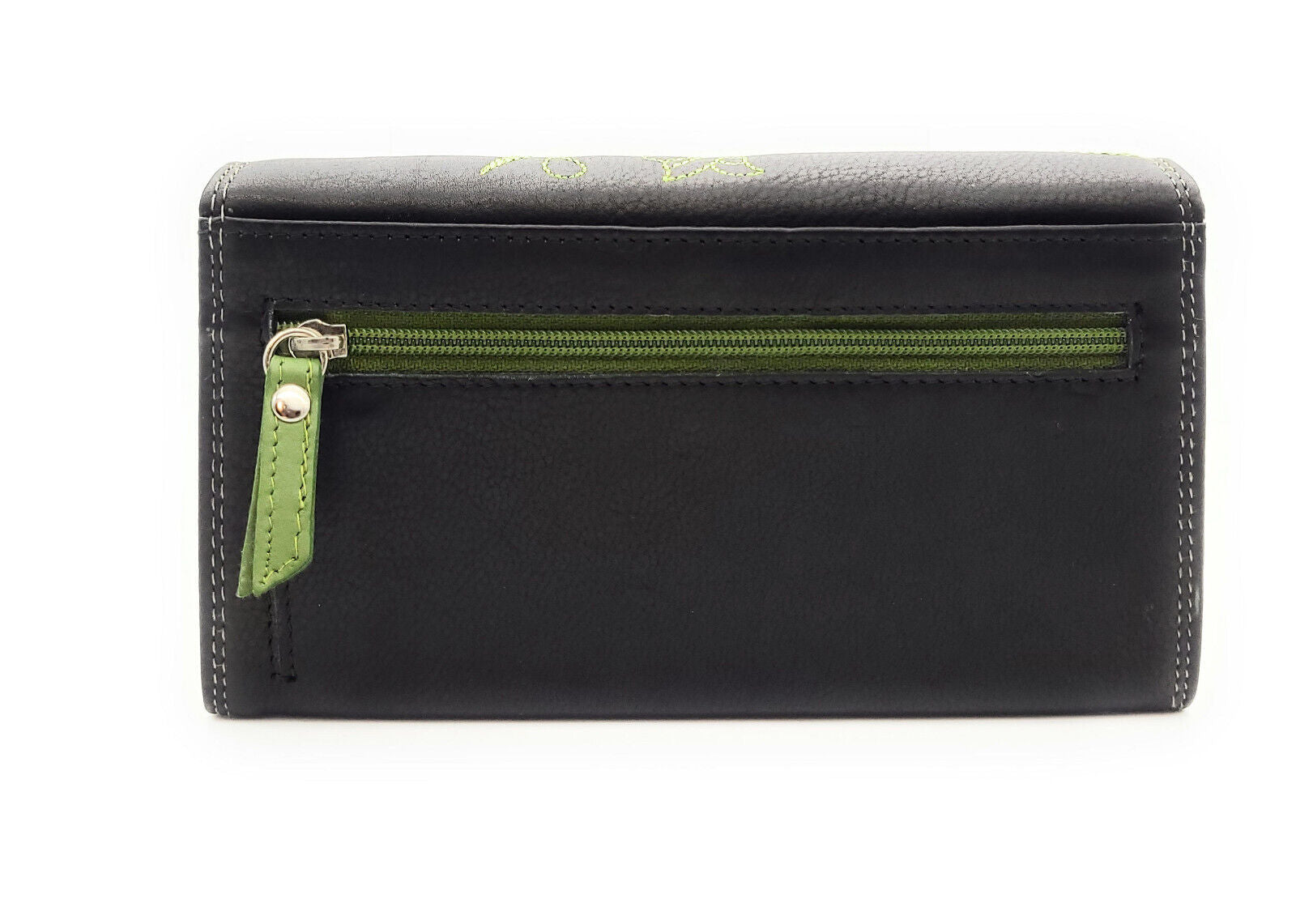 Jockey Club echt Leder Damen Geldbörse Portemonnaie mit RFID Schutz Flower grün