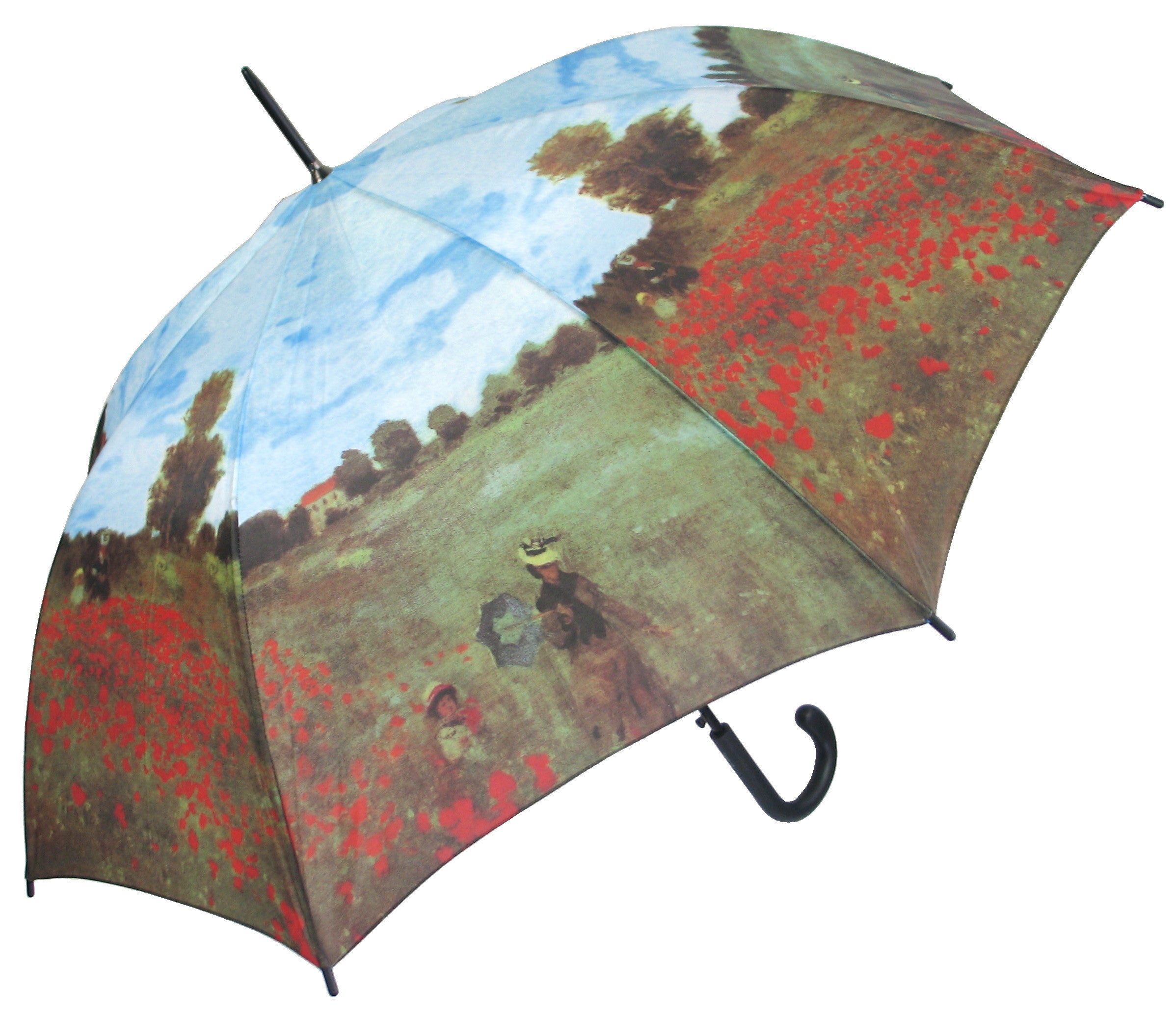 happy rain Regenschirm Motiv Claude Monet "Mohnfeld bei Argenteuil" Stockschirm mit Automatik