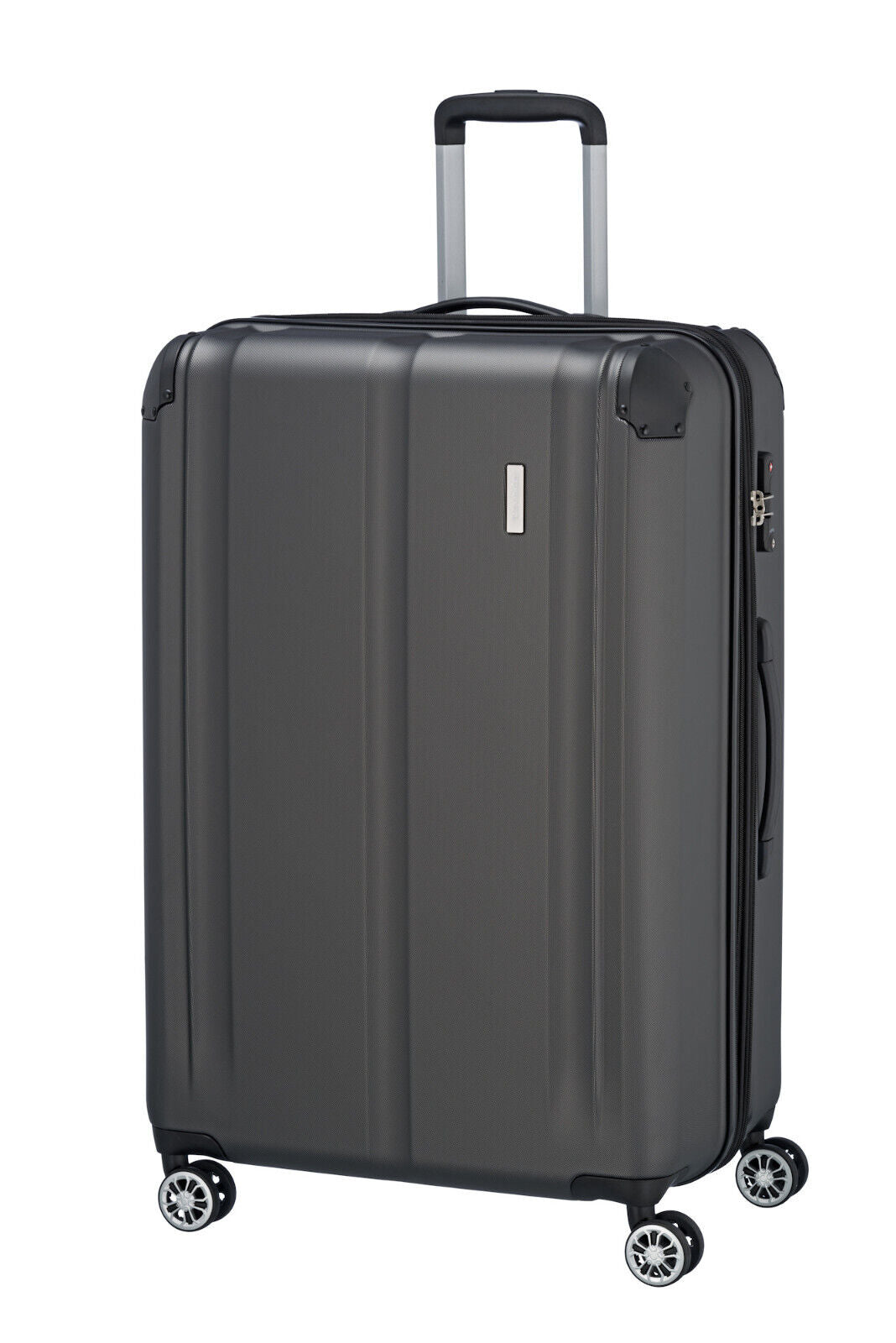 Travelite City Reisekoffer L Trolley Koffer 77cm 4 Rad / Rollen TSA Dehnfalte anthrazit