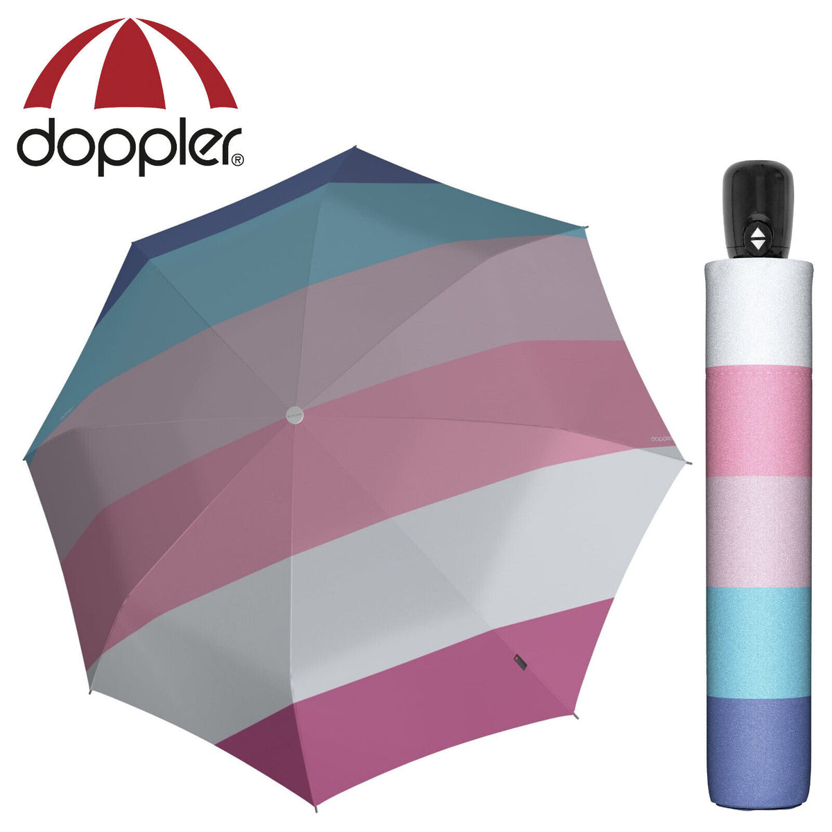 doppler Regenschirm Taschenschirm A Magic Auf Automatik Mini Modern Zu