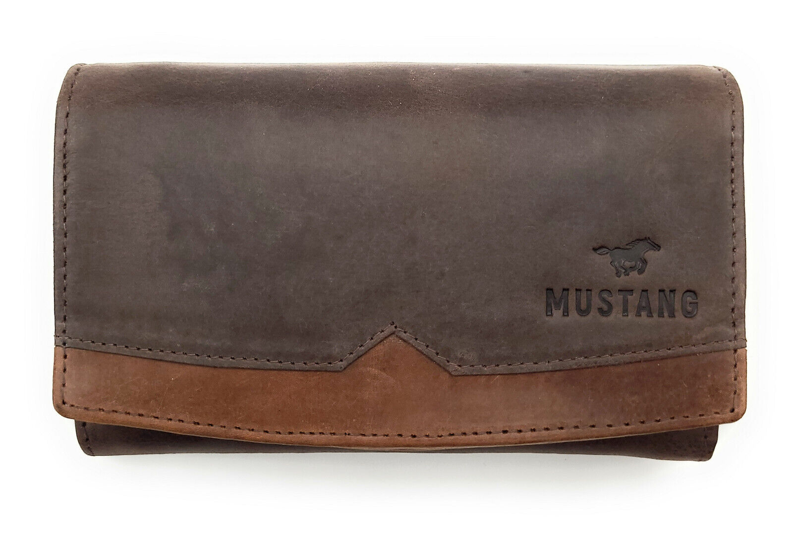 Mustang echt Leder Damen Geldbörse Portemonnaie mit RFID Schutz La Spezia braun