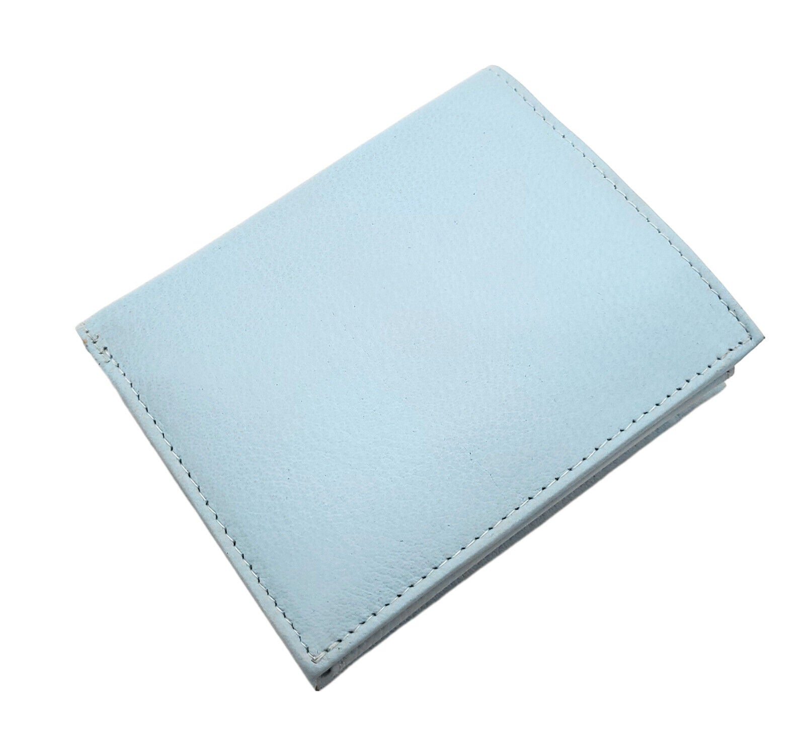 Lemasi Geldbörse Portemonnaie Geldbeutel aus Nappaleder 9 Kartenfächer hellblau