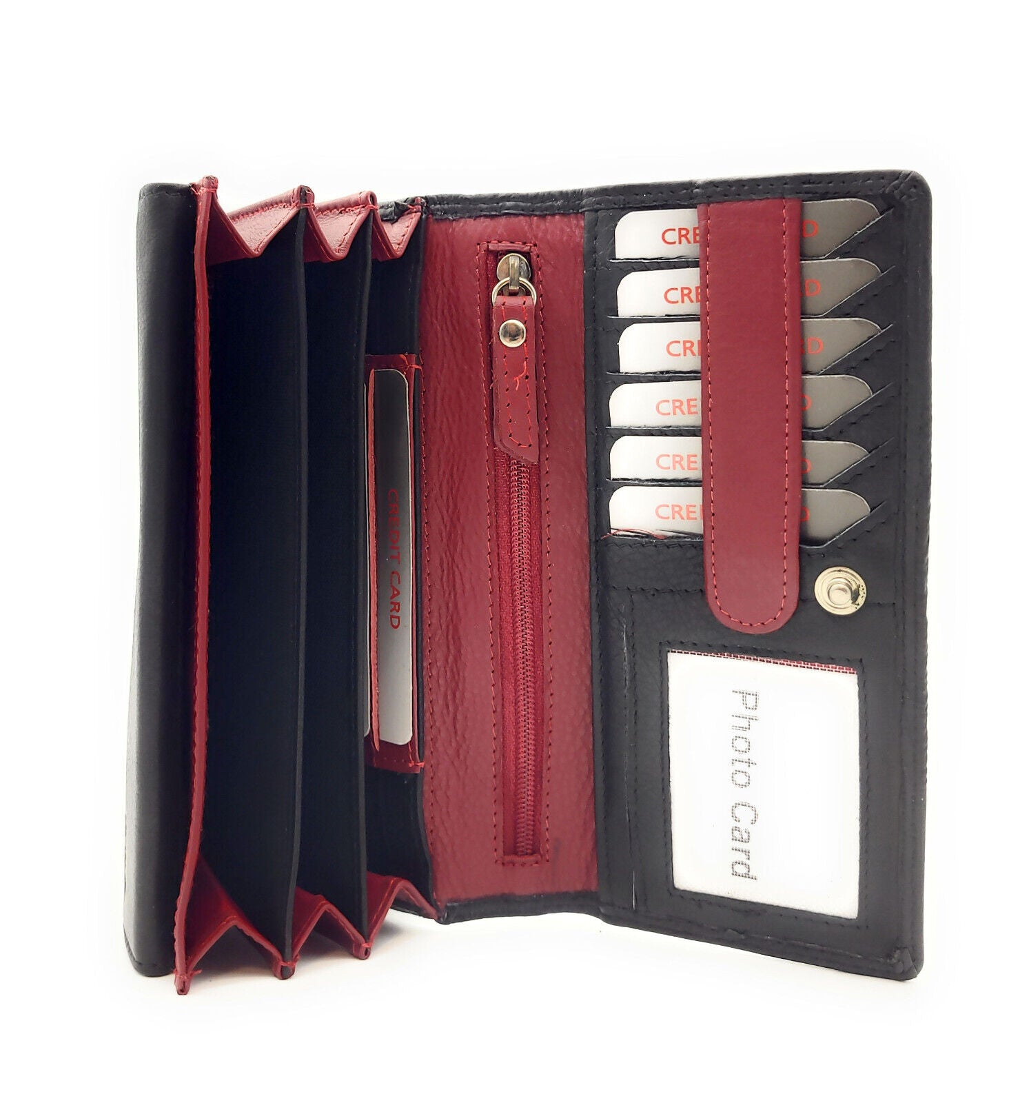 Jockey Club echt Leder Damen Geldbörse Portemonnaie mit RFID Schutz Flower rot