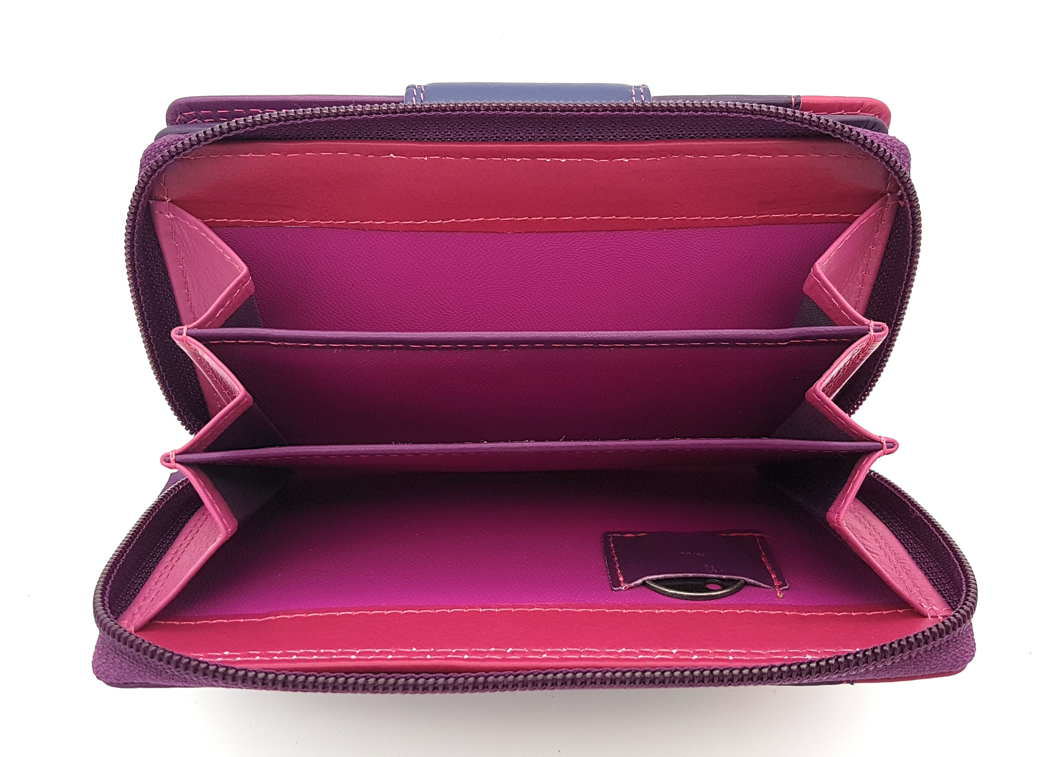 Jockey Club Leder Damen Geldbörse Portemonnaie feines Kalbsnappaleder Rio mit RFID Schutz beere