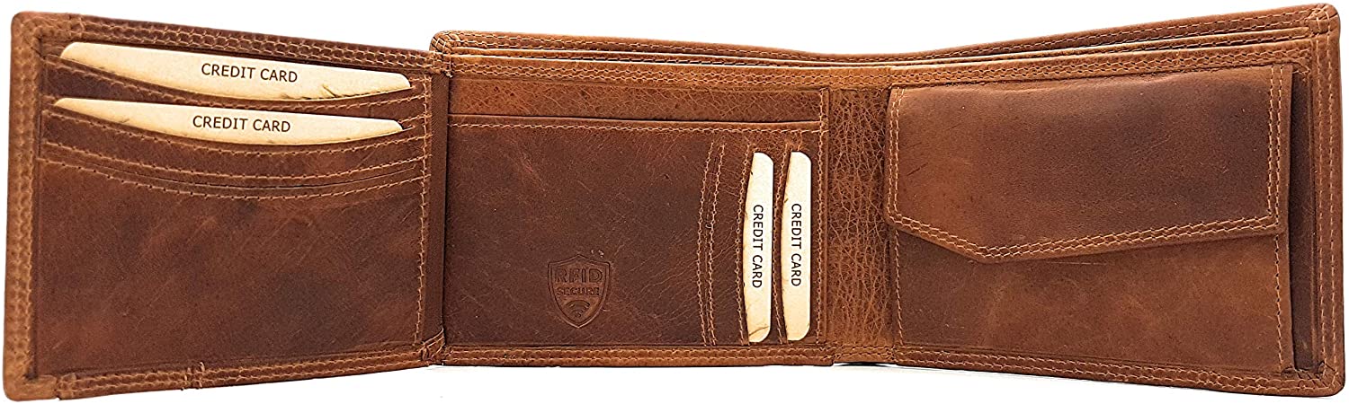 Jockey Club echt Leder Geldbörse Portemonnaie Münzbörse weiches Sauvage-Leder mit RFID RFID