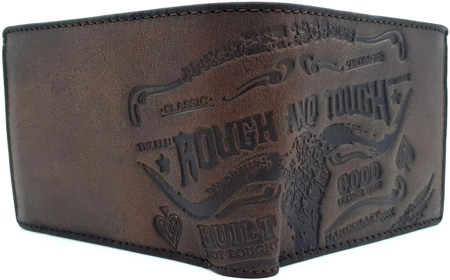 Jockey Club echt Leder Geldbörse Geldbeutel Portemonnaie Rough & Tough mit RFID Schutz braun