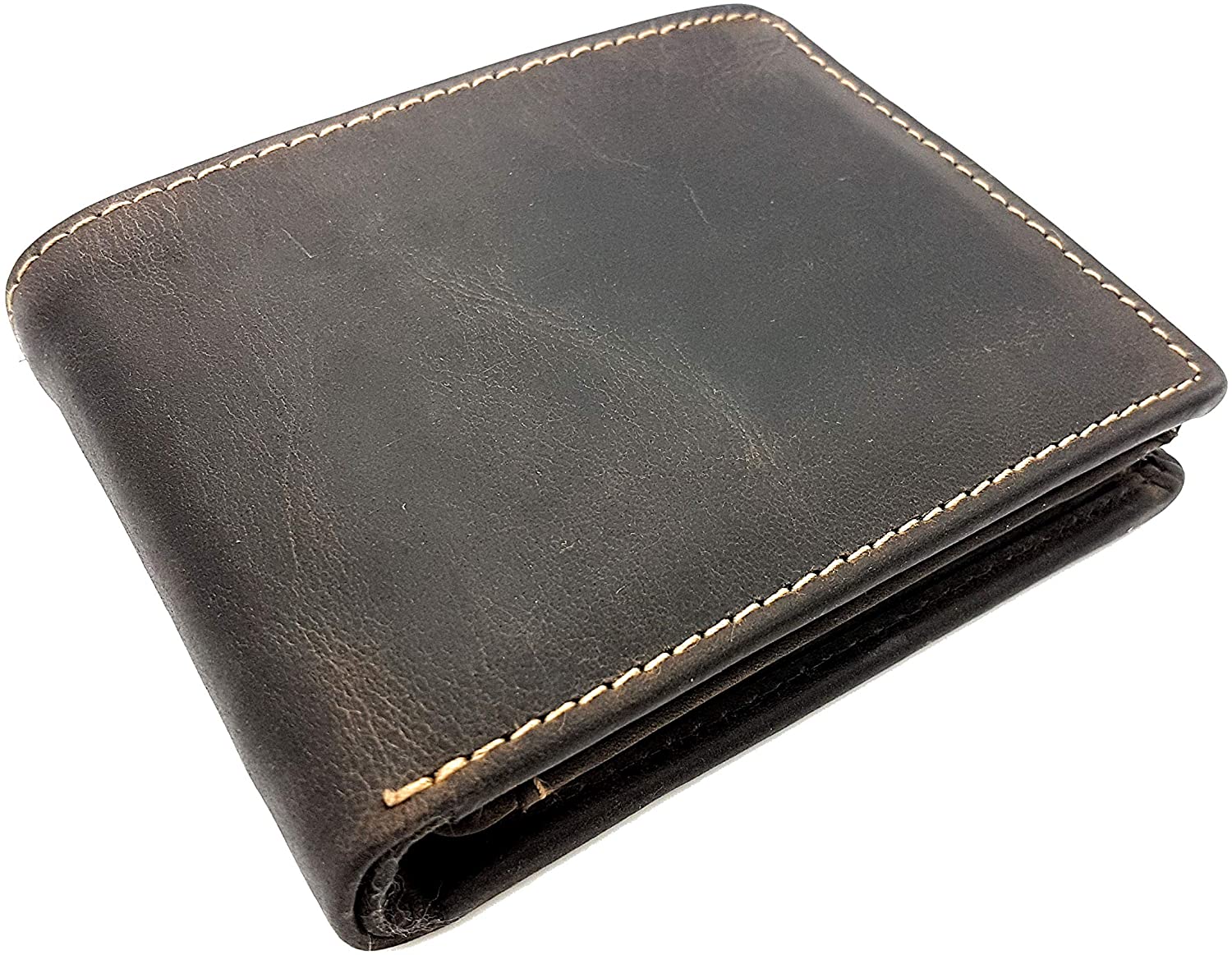 Jockey Club rustikale echt Vollrind-Leder Geldbörse Portemonnaie Geldbeutel mit RFID NFC Schutz braun