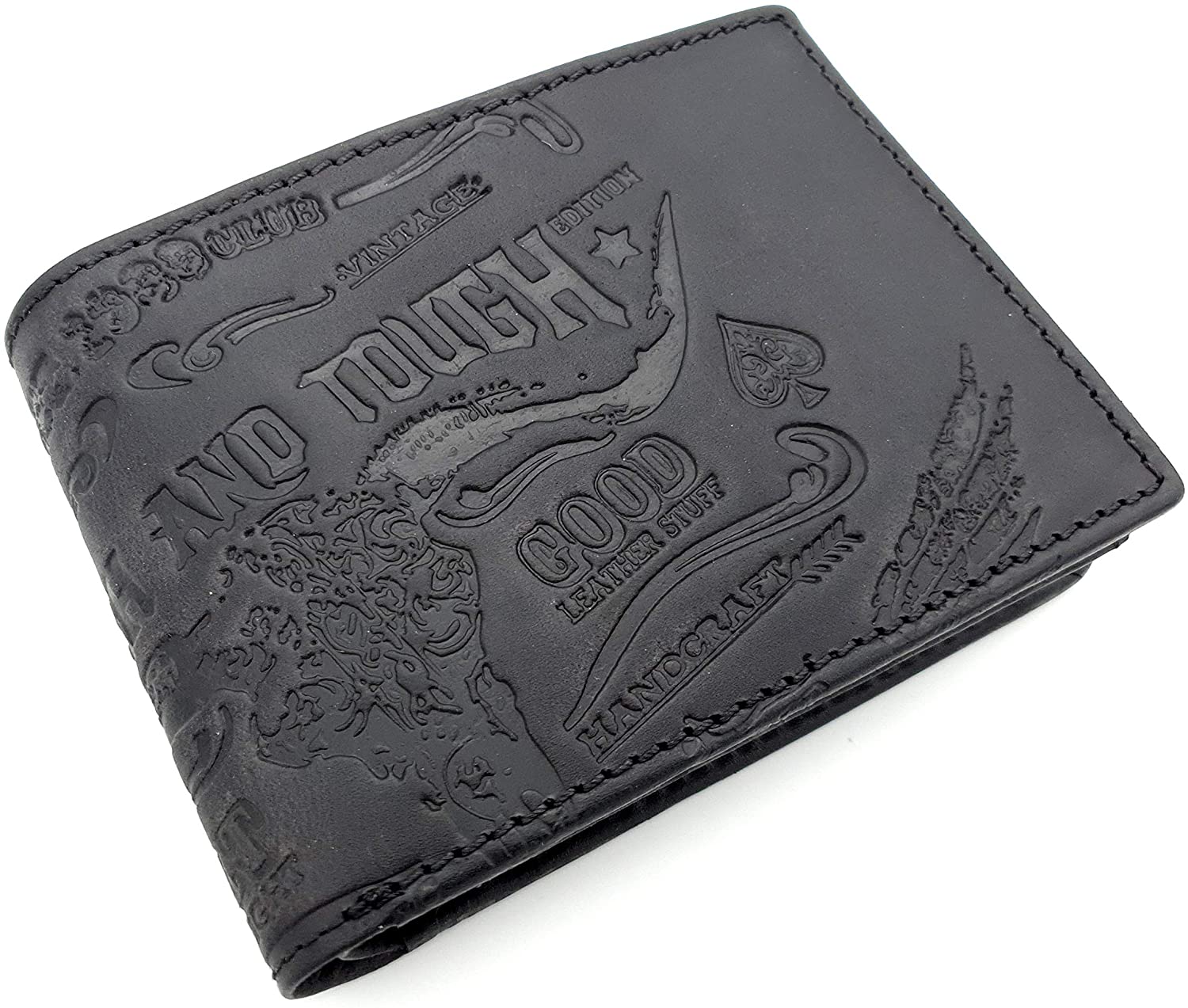 Jockey Club echt Leder Geldbörse Geldbeutel Portemonnaie Rough & Tough mit RFID Schutz black