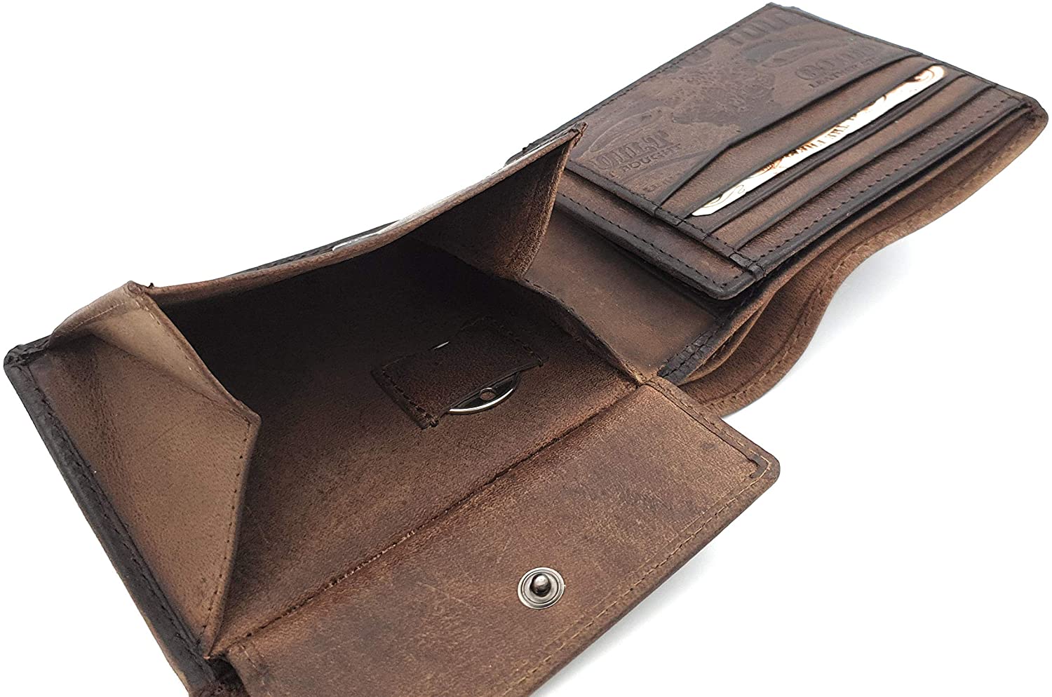 Jockey Club echt Leder Geldbörse Geldbeutel Portemonnaie Rough & Tough mit RFID Schutz braun