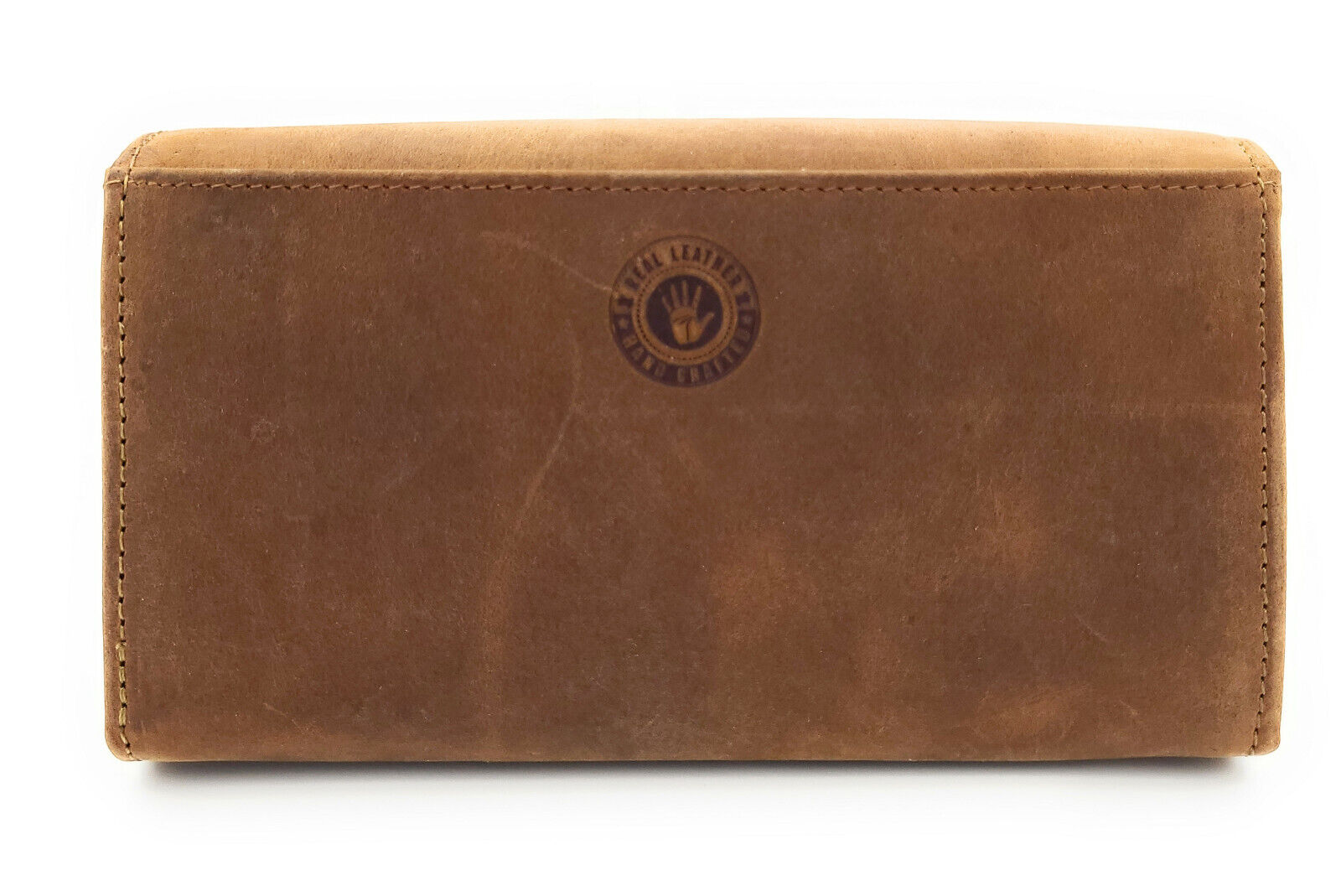 Jockey Club echt Leder Damen Geldbörse Portemonnaie Huskies Husky Hunde mit RFID NFC Schutz braun