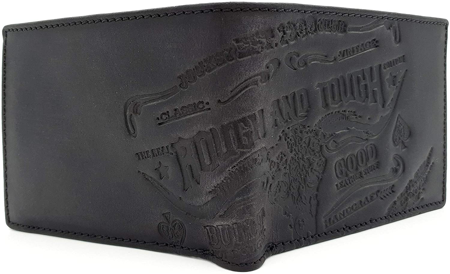 Jockey Club echt Leder Geldbörse Geldbeutel Portemonnaie Rough & Tough mit RFID Schutz black