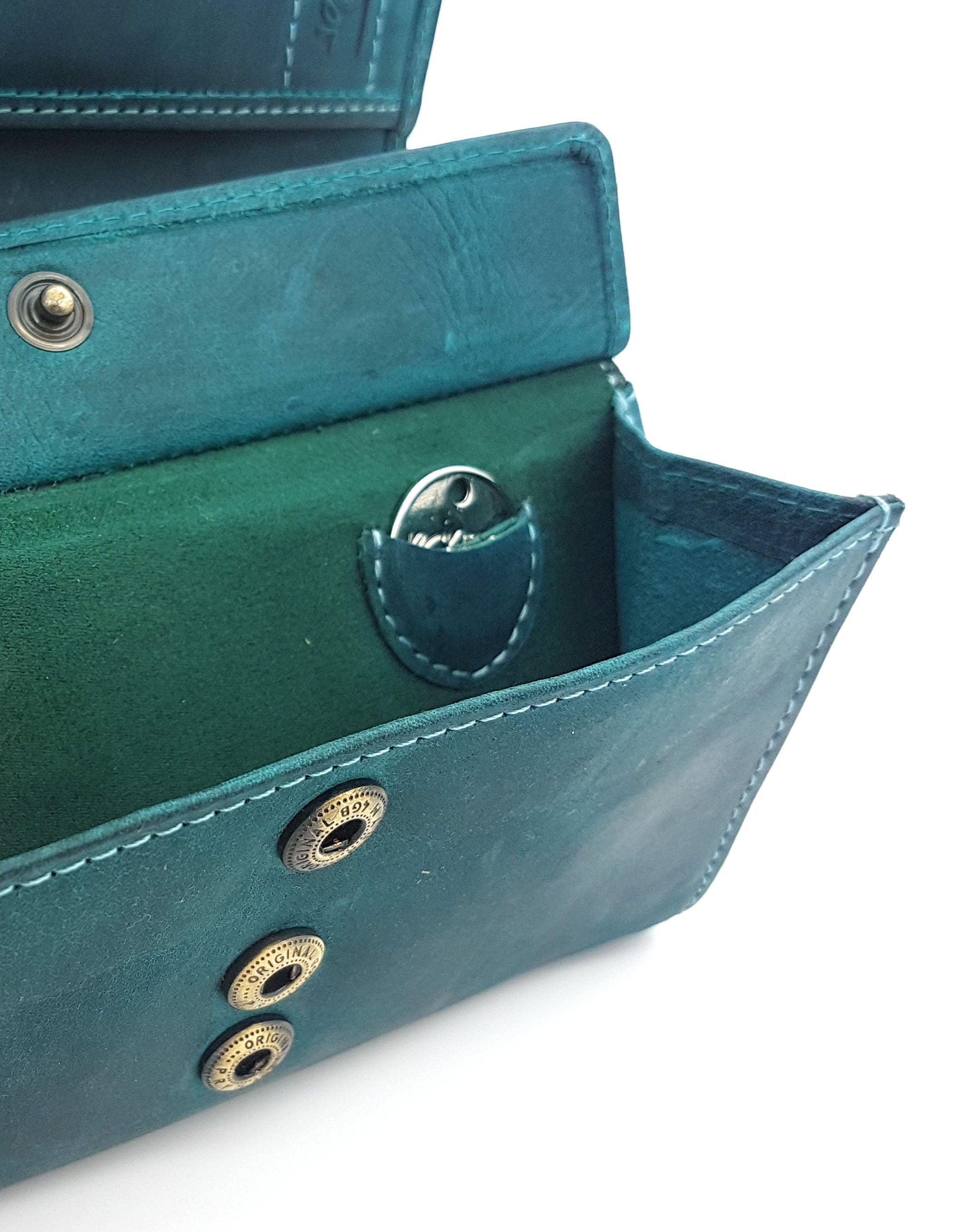 Jockey Club echt Leder Damen Geldbörse lang Hunterleder Jockey Club Toro vintage petrol mit RFID Schutz