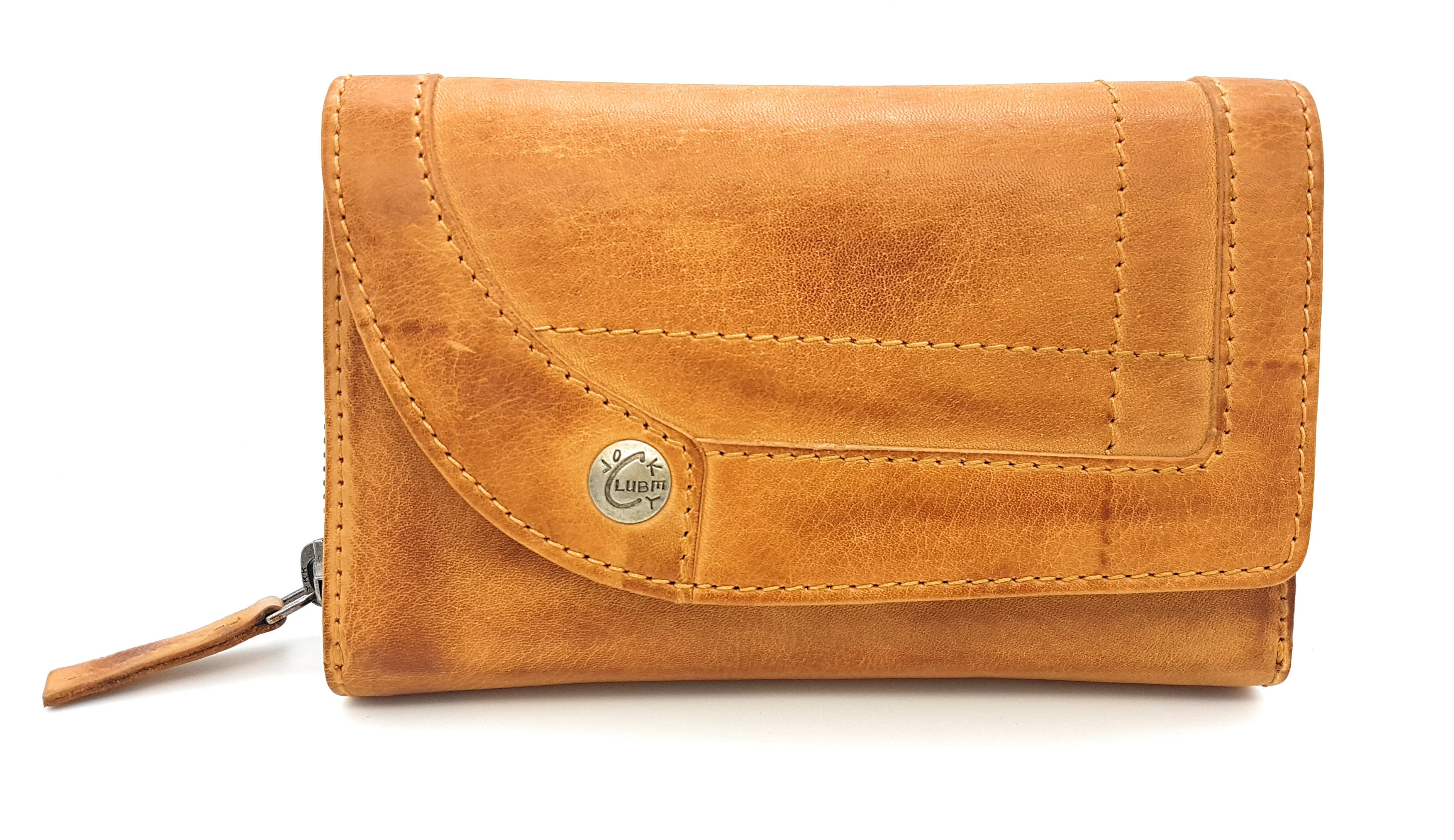 Jockey Club echt Leder Damen Geldbörse Portemonnaie Geldbeutel Line Up mit RFID Schutz cognac braun