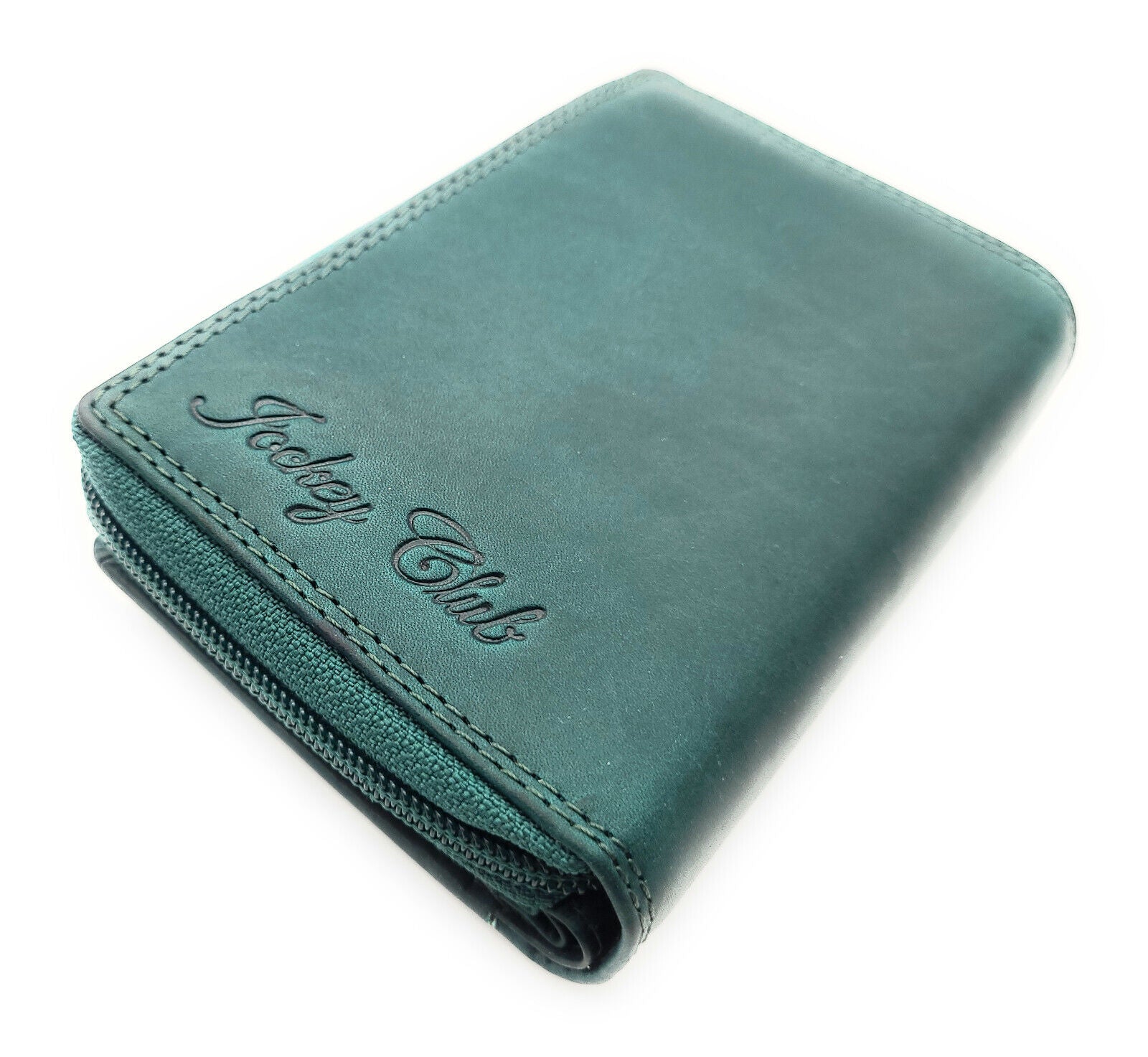 Jockey Club echt Leder Geldbörse Portemonnaie Geldbeutel Sauvage mit RFID Schutz petrol