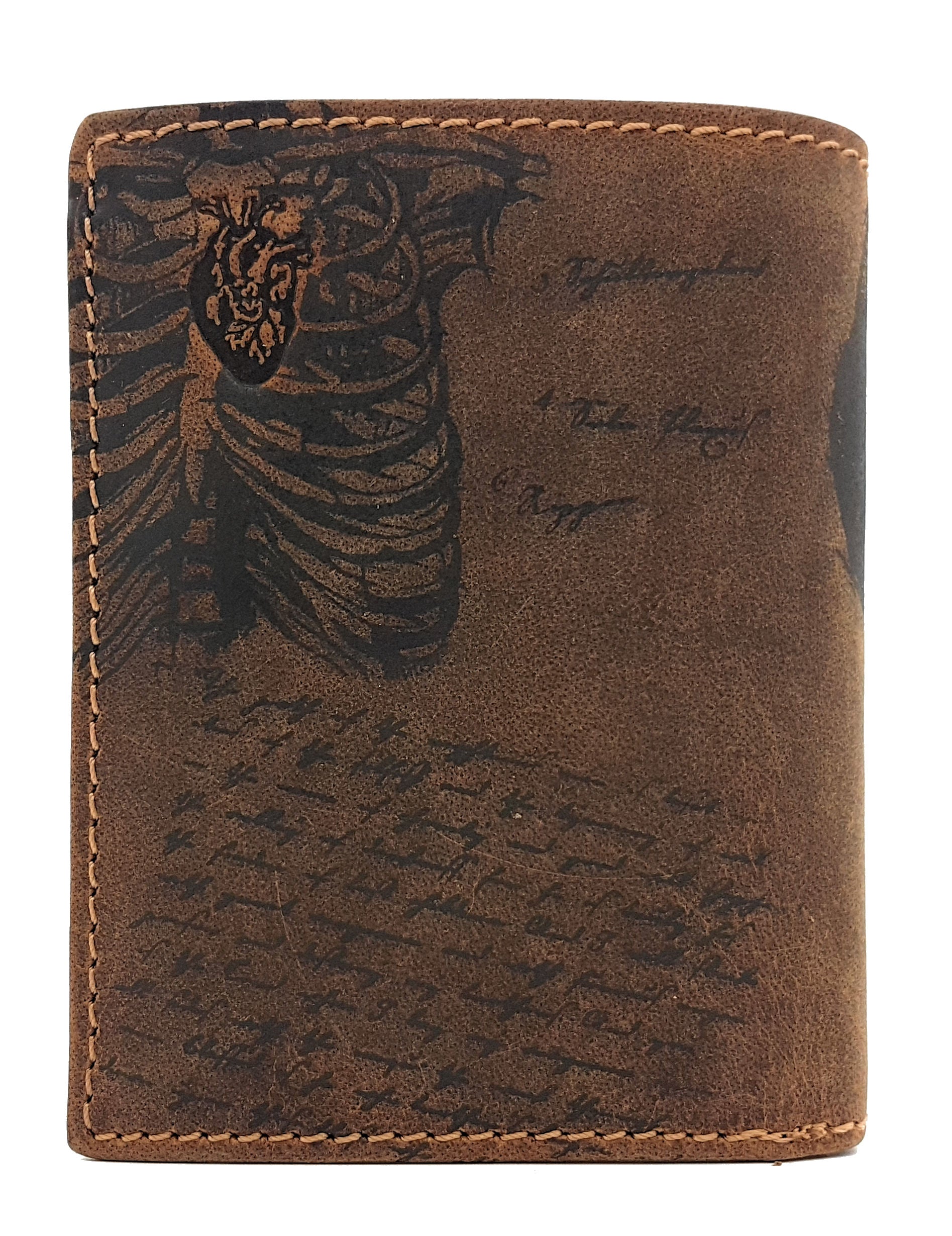 Jockey Club echt Leder Geldbörse Hunterleder Portemonnaie Totenkopf Schädel Skull mit RFID Schutz