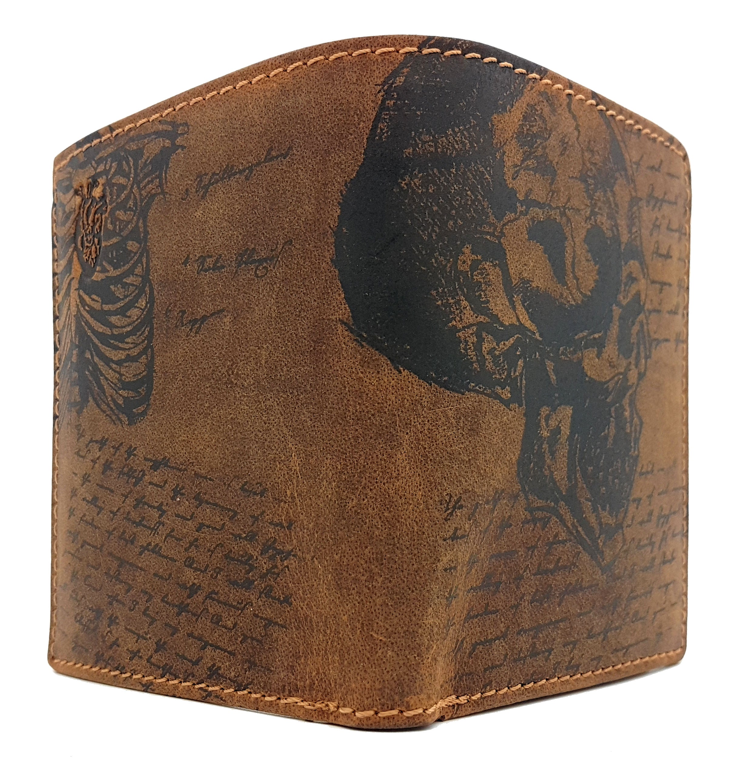 Jockey Club echt Leder Geldbörse Hunterleder Portemonnaie Totenkopf Schädel Skull mit RFID Schutz