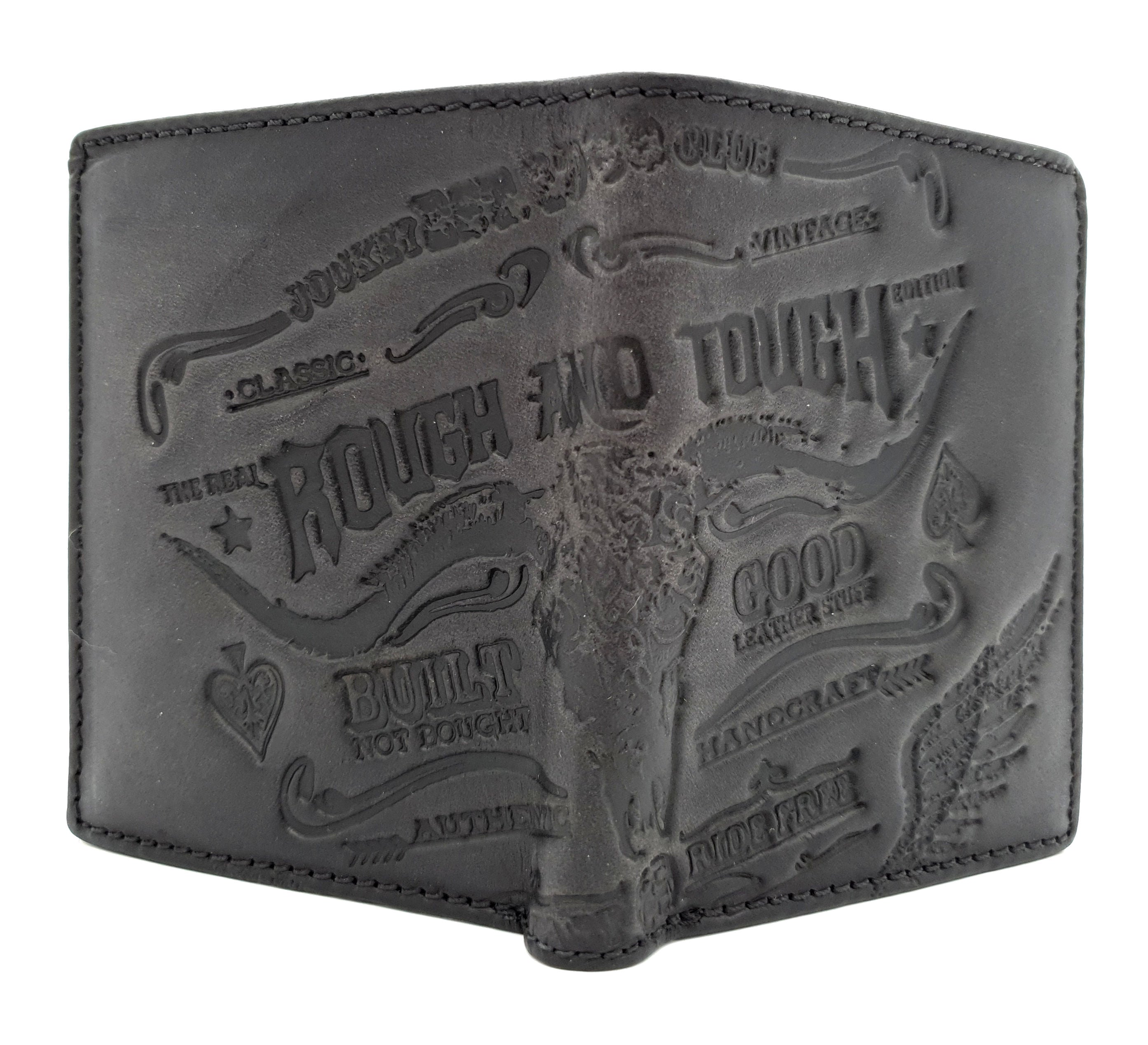 Abverkauf! Jockey Club echt Leder Geldbörse Geldbeutel Portemonnaie Rough & Tough mit RFID Schutz black