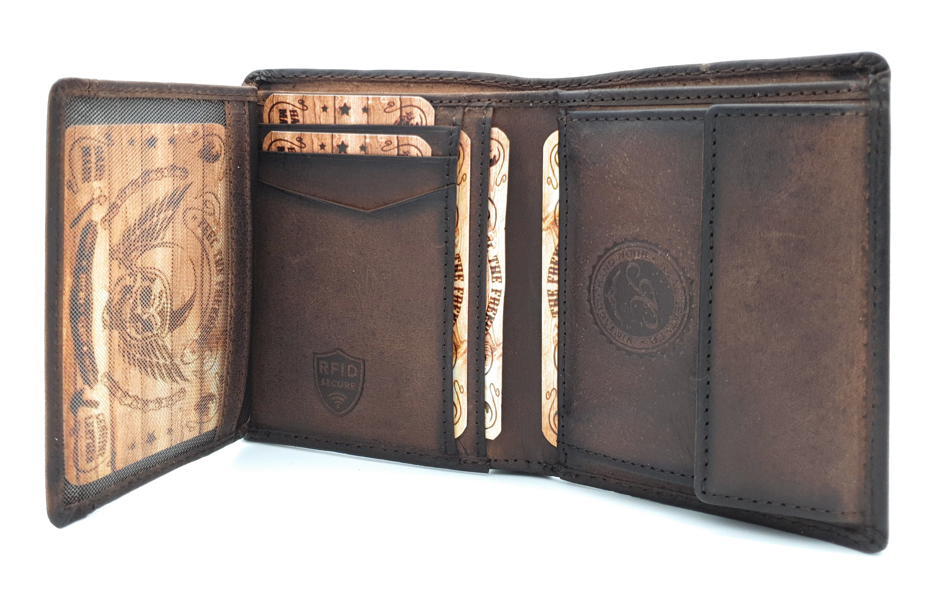 Jockey Club echt Leder Geldbörse Geldbeutel Portemonnaie Rough & Tough mit RFID Schutz braun