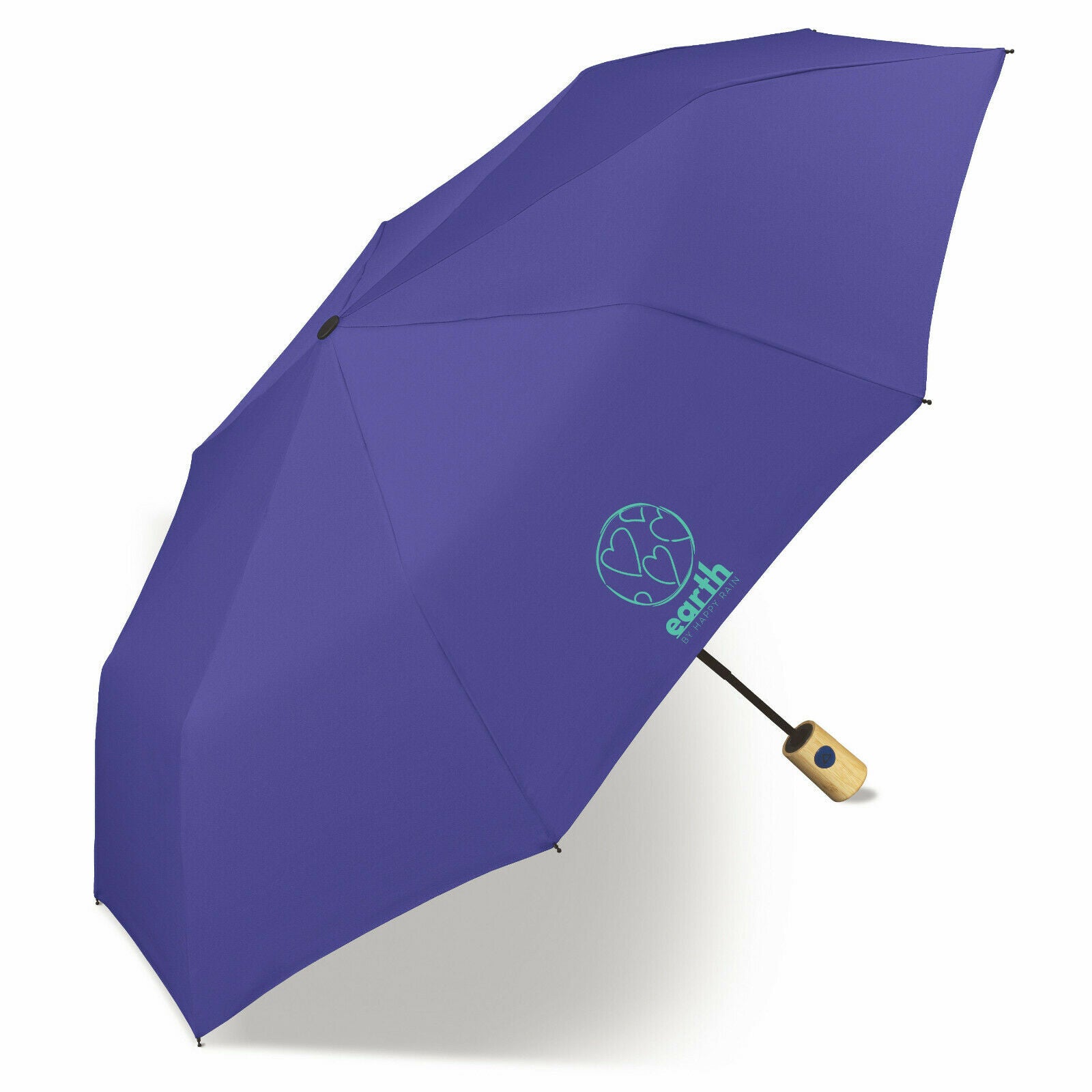 happy rain Earth Taschenschirm mit Automatik | recyceltes Polyester & Bambusgriff