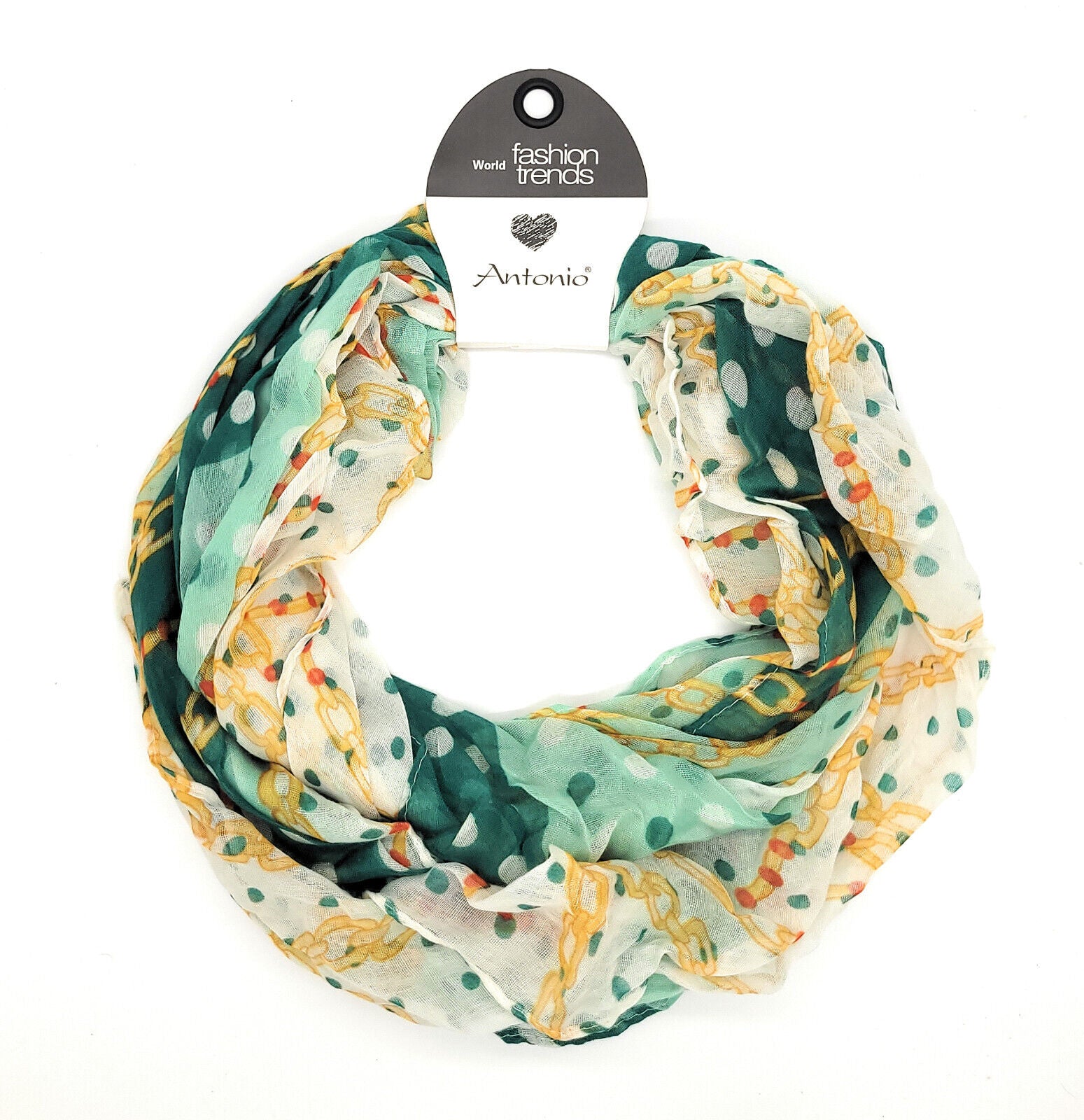 leichter Damen Sommerschal Schal Punkte und Ketten 180x80cm