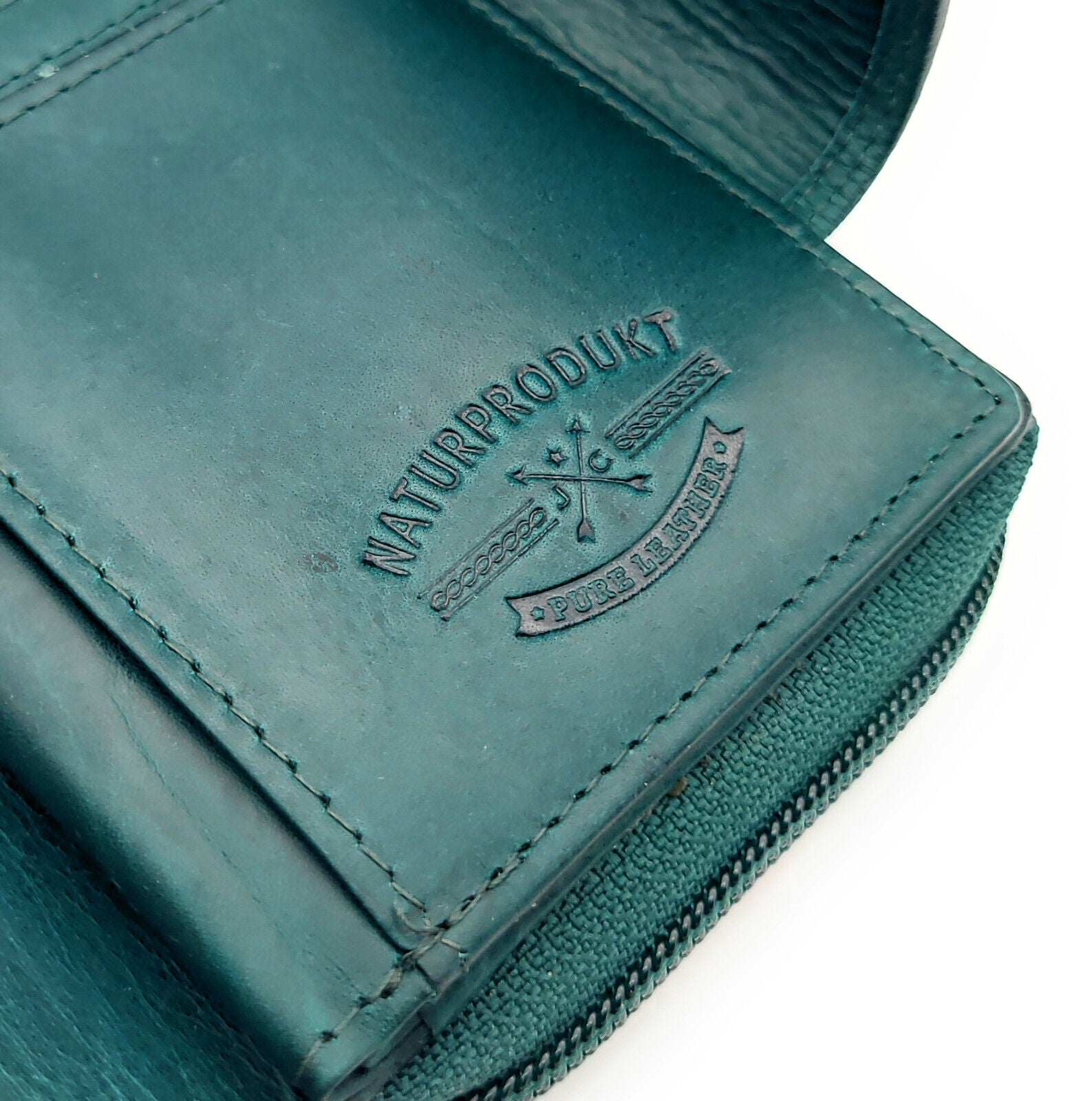 Jockey Club echt Leder Geldbörse Portemonnaie Geldbeutel Sauvage mit RFID Schutz petrol