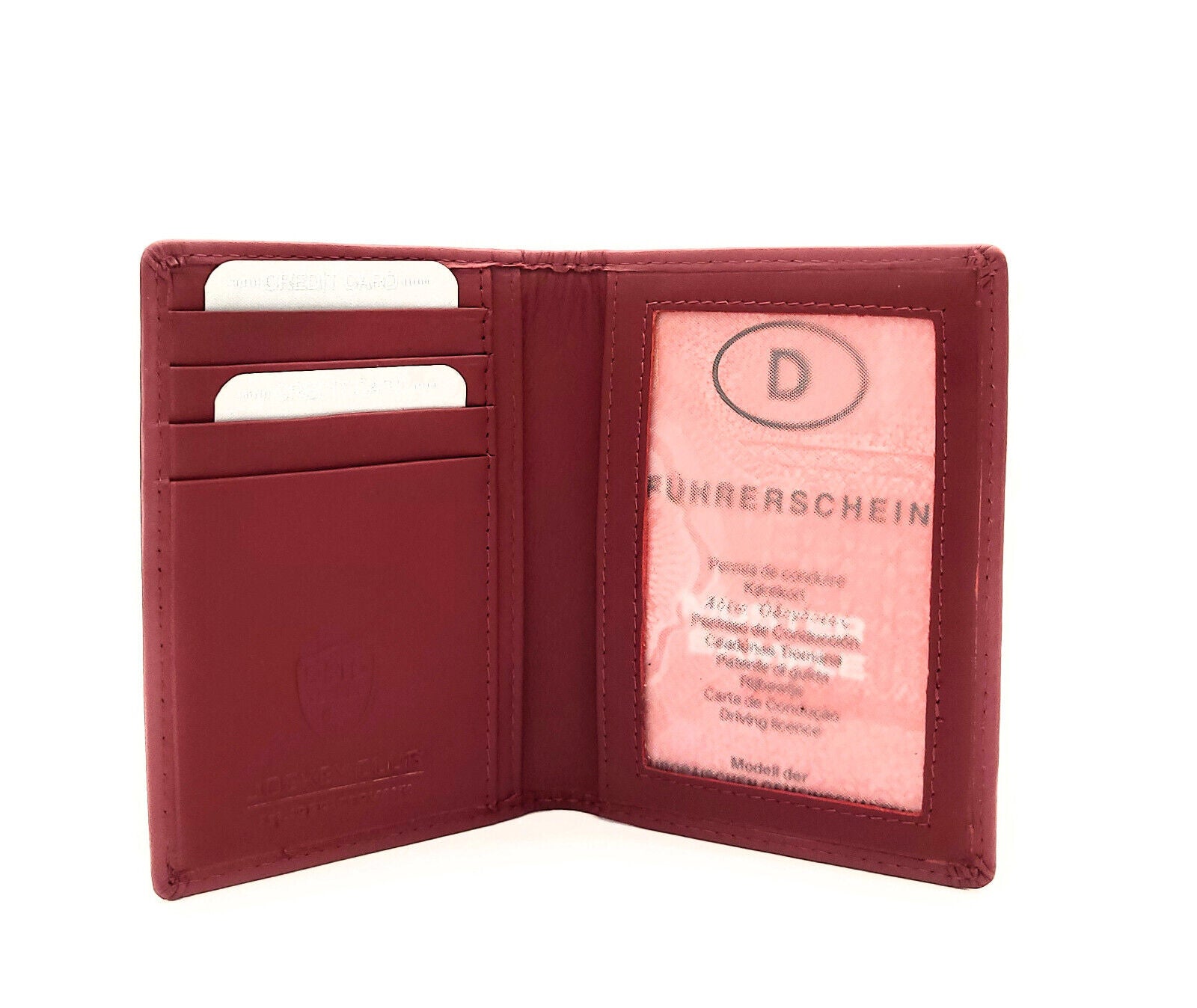 Jockey Club echt Leder Passhülle Etui Ausweisetui Hülle Kreditkartenetui Nappaleder mit RFID Schutz rot