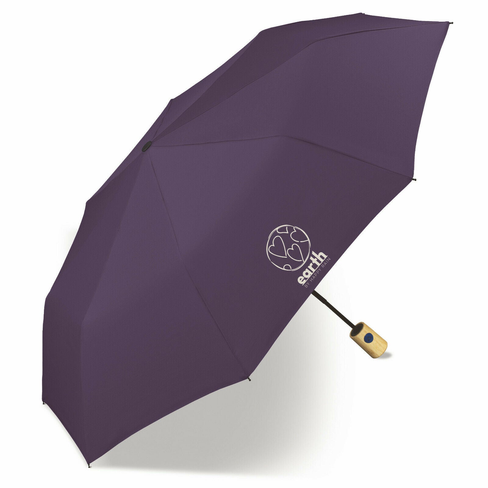 happy rain Earth Taschenschirm mit Automatik | recyceltes Polyester & Bambusgriff