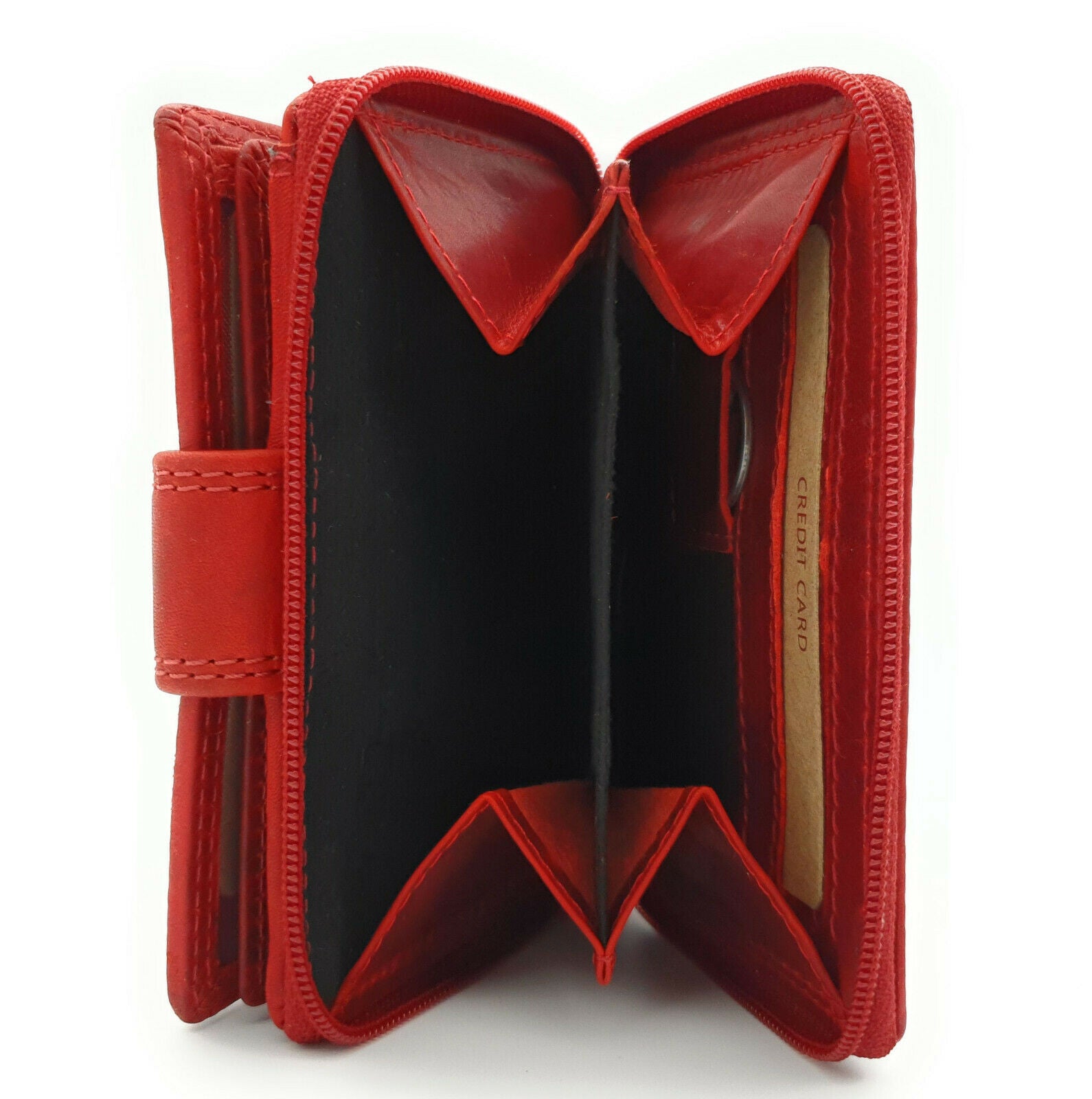 Jockey Club echt Leder Schmetterling Geldbörse Portemonnaie Geldbeutel Sauvage mit RFID Schutz rot