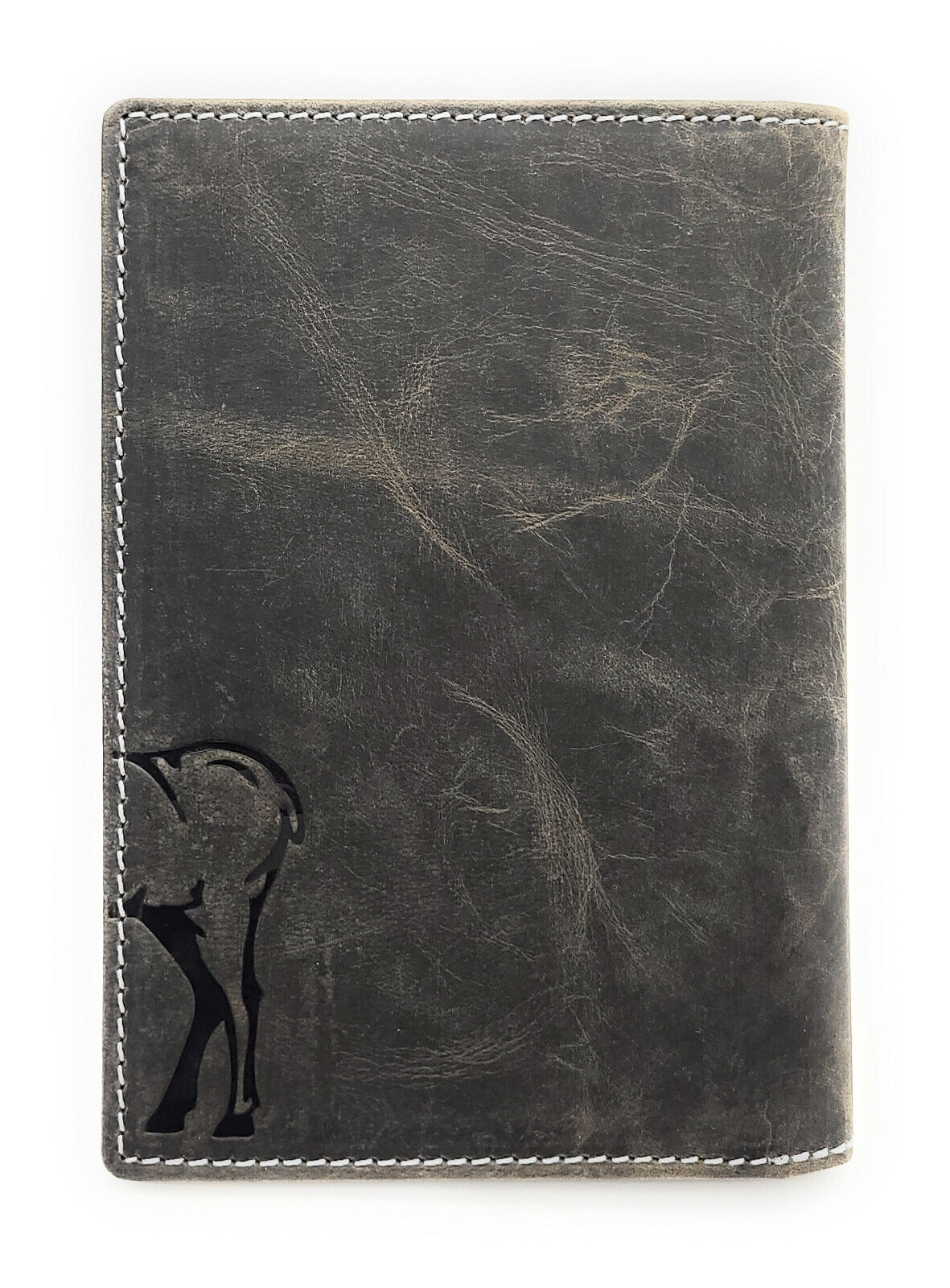 Jockey Club echt Leder Passhülle Etui Hülle Dokumenten Mappe Hunterleder Hirsch duo grau