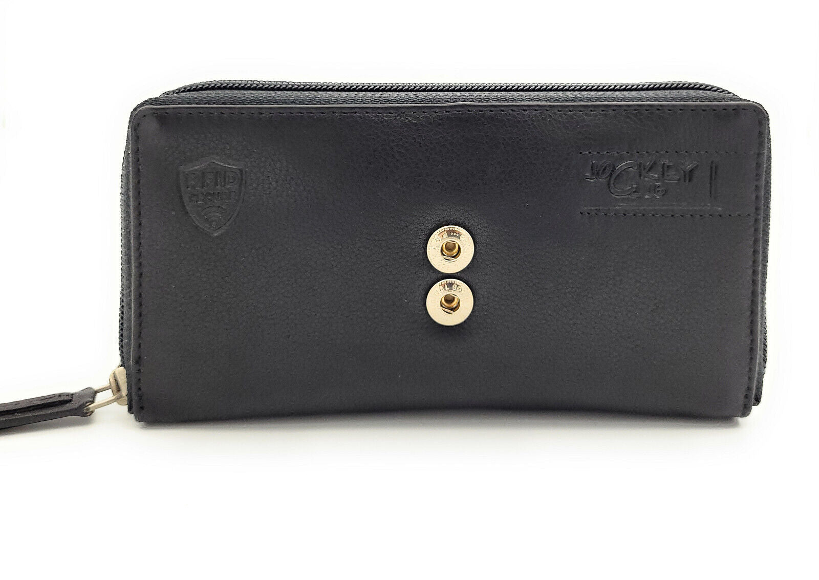 Jockey Club Damen Geldbörse Massala – Echtleder Portemonnaie mit RFID-Schutz, schwarz