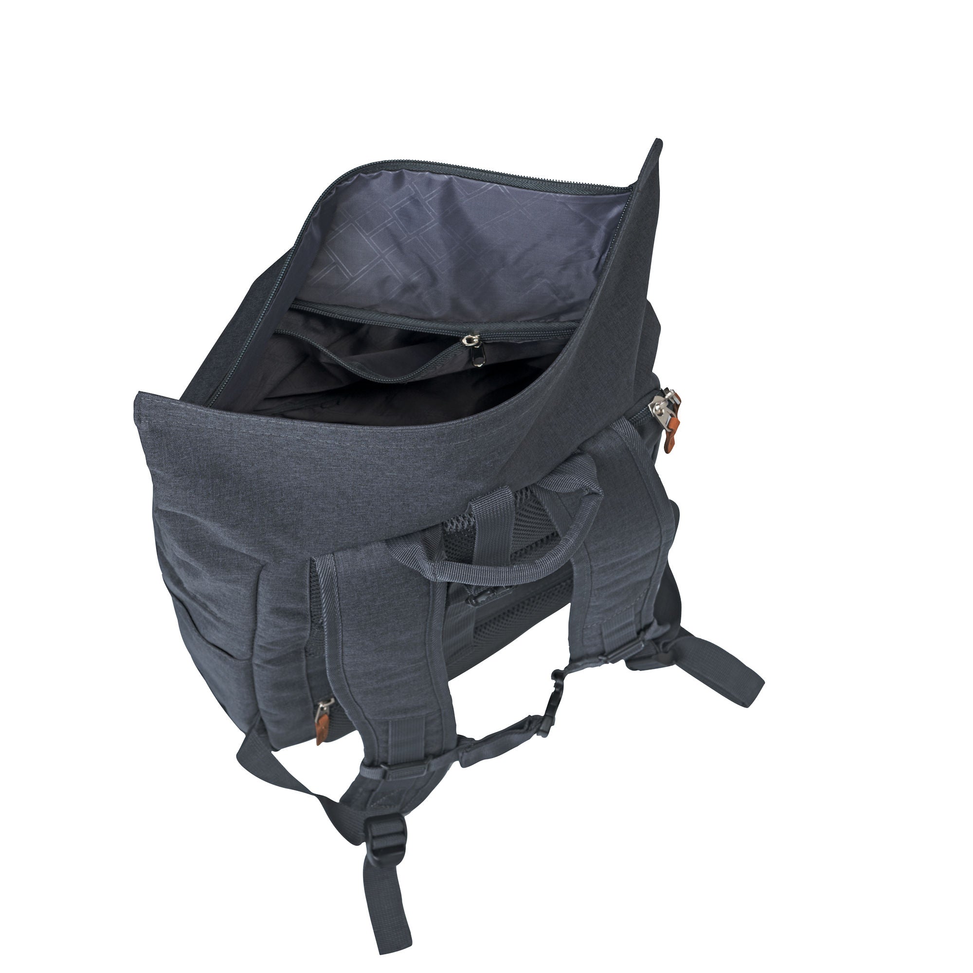 Travelite Basic Rollup Kurierrucksack mit Laptopfach (15,6") – 35L Volumen, Trolley-kompatibel anthrazit