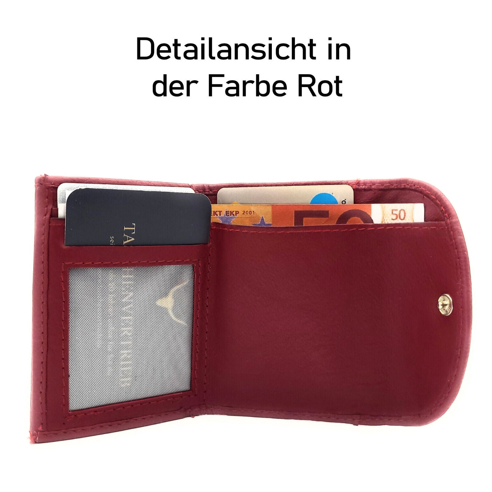 Jockey Club echt Leder Mini Geldbörse Wickelbörse Urlaubsbörse mit RFID Schutz eisgrün