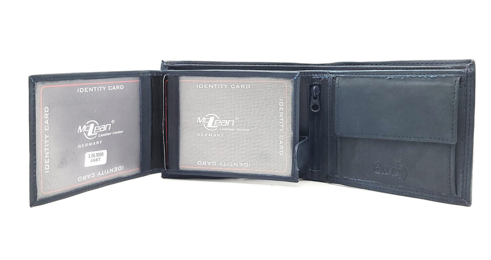McLean echt Leder Geldbörse Portemonnaie Geldbeutel mit RFID Schutz navy blau