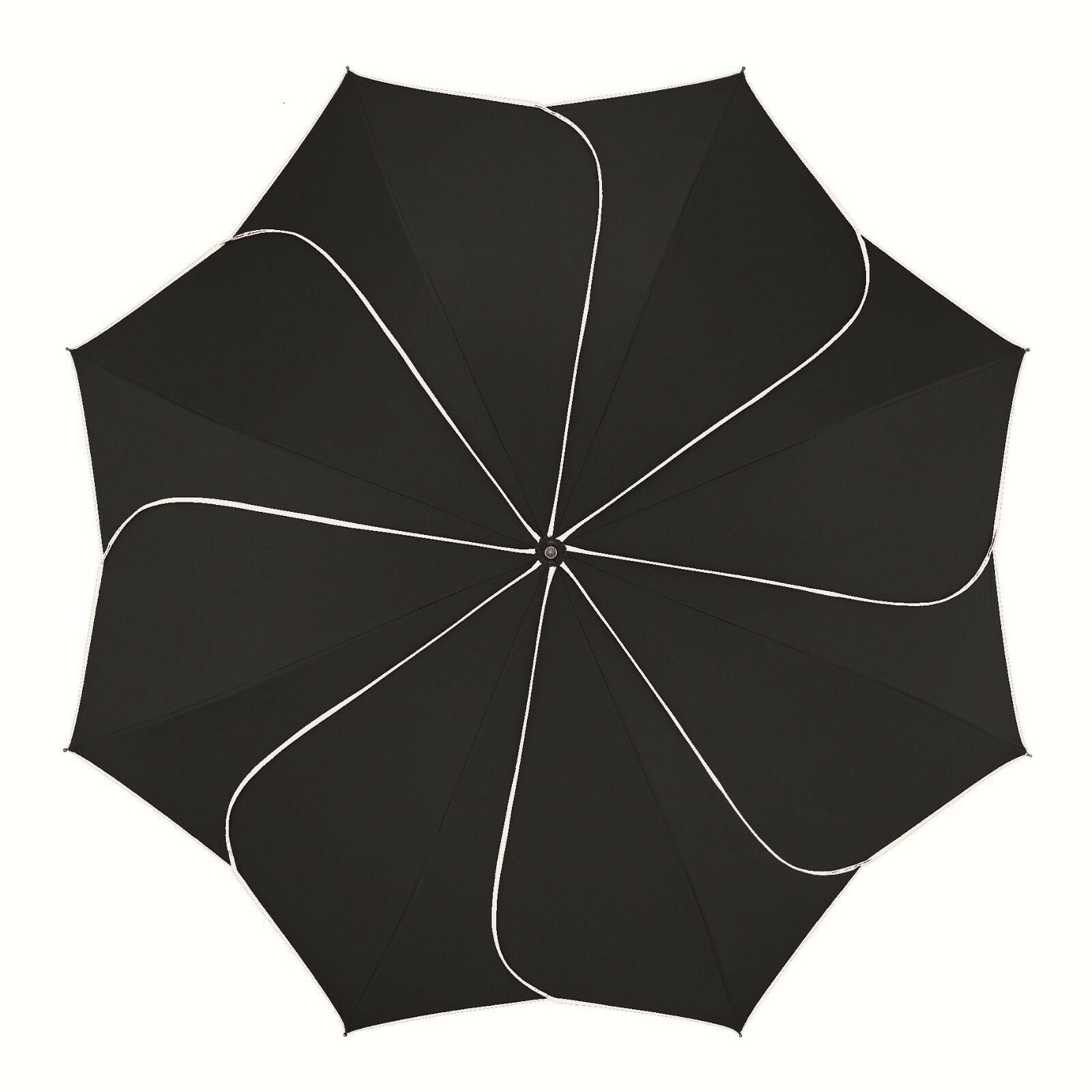 Pierre Cardin Damen Regenschirm Automatik – Blütendach Schwarz-Weiß Sunflower