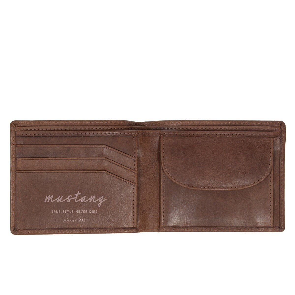 Mustang echt Leder Herren Geldbörse Portemonnaie Santos mit RFID Schutz flach gearbeitet