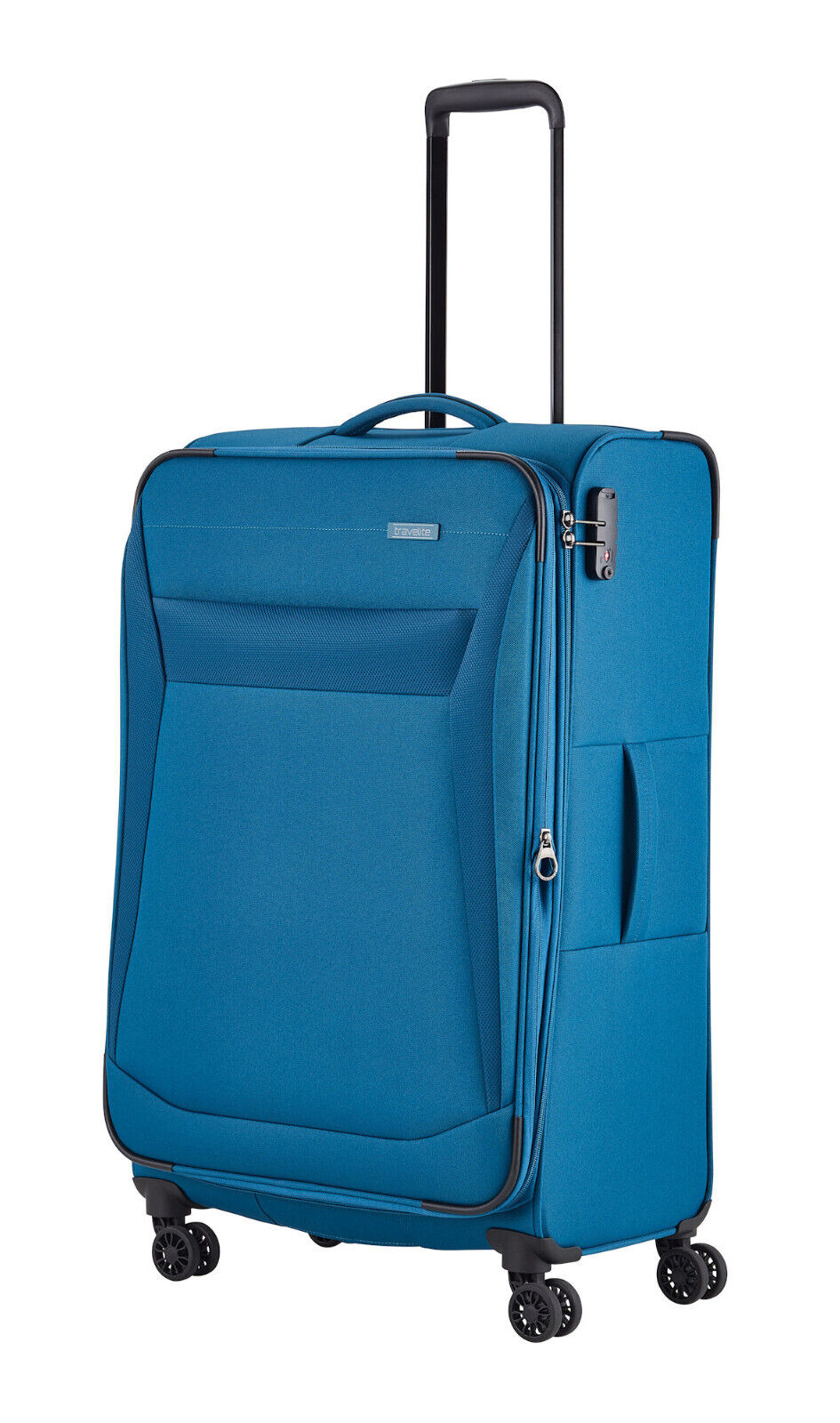 Travelite Chios Reisekoffer L Trolley Koffer 78cm 4 Rad / Rollen Dehnfalte TSA petrol