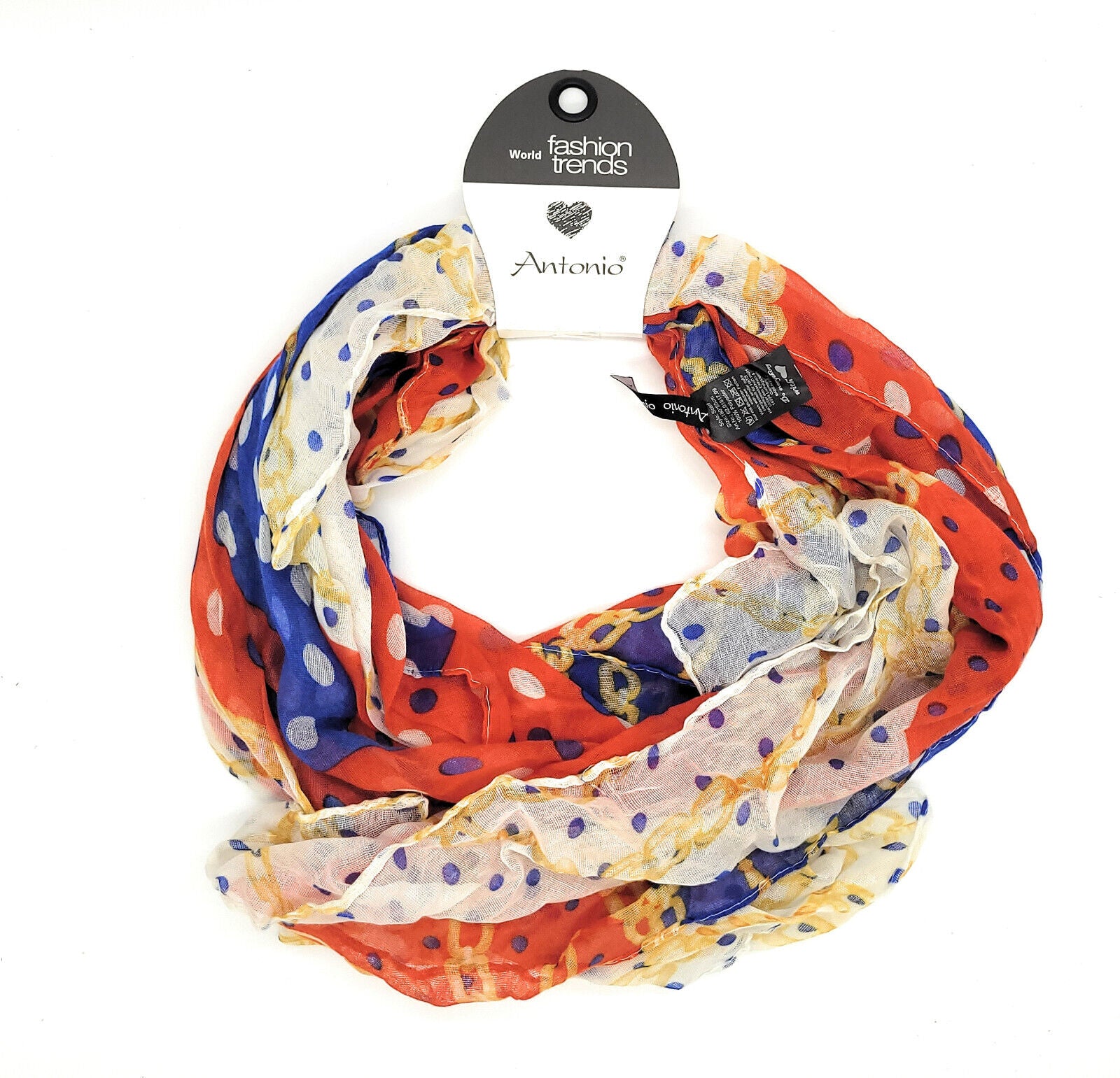 leichter Damen Sommerschal Schal Punkte und Ketten 180x80cm