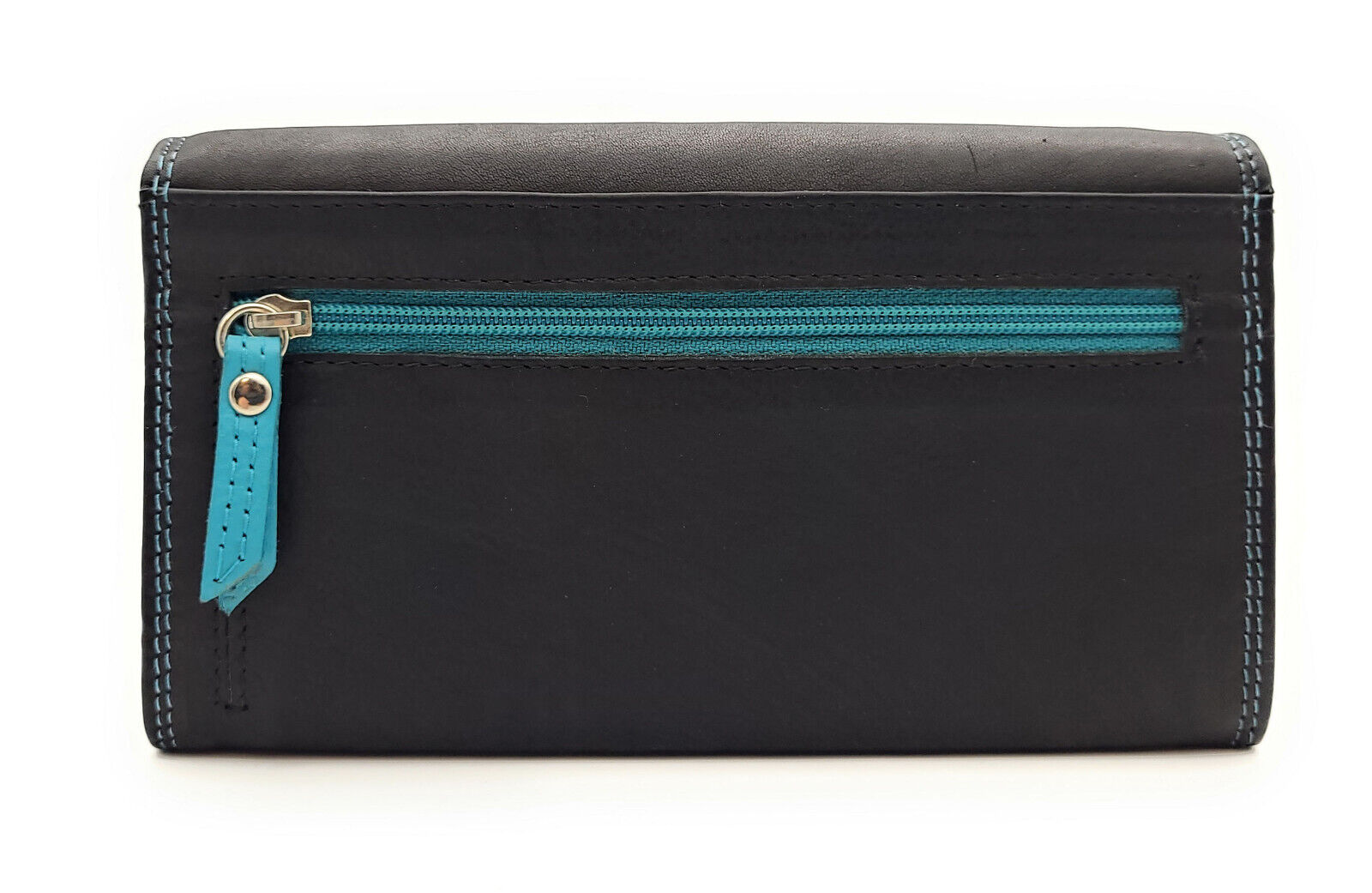 Jockey Club echt Leder Damen Geldbörse Portemonnaie mit RFID Schutz bicolor schwarz blau