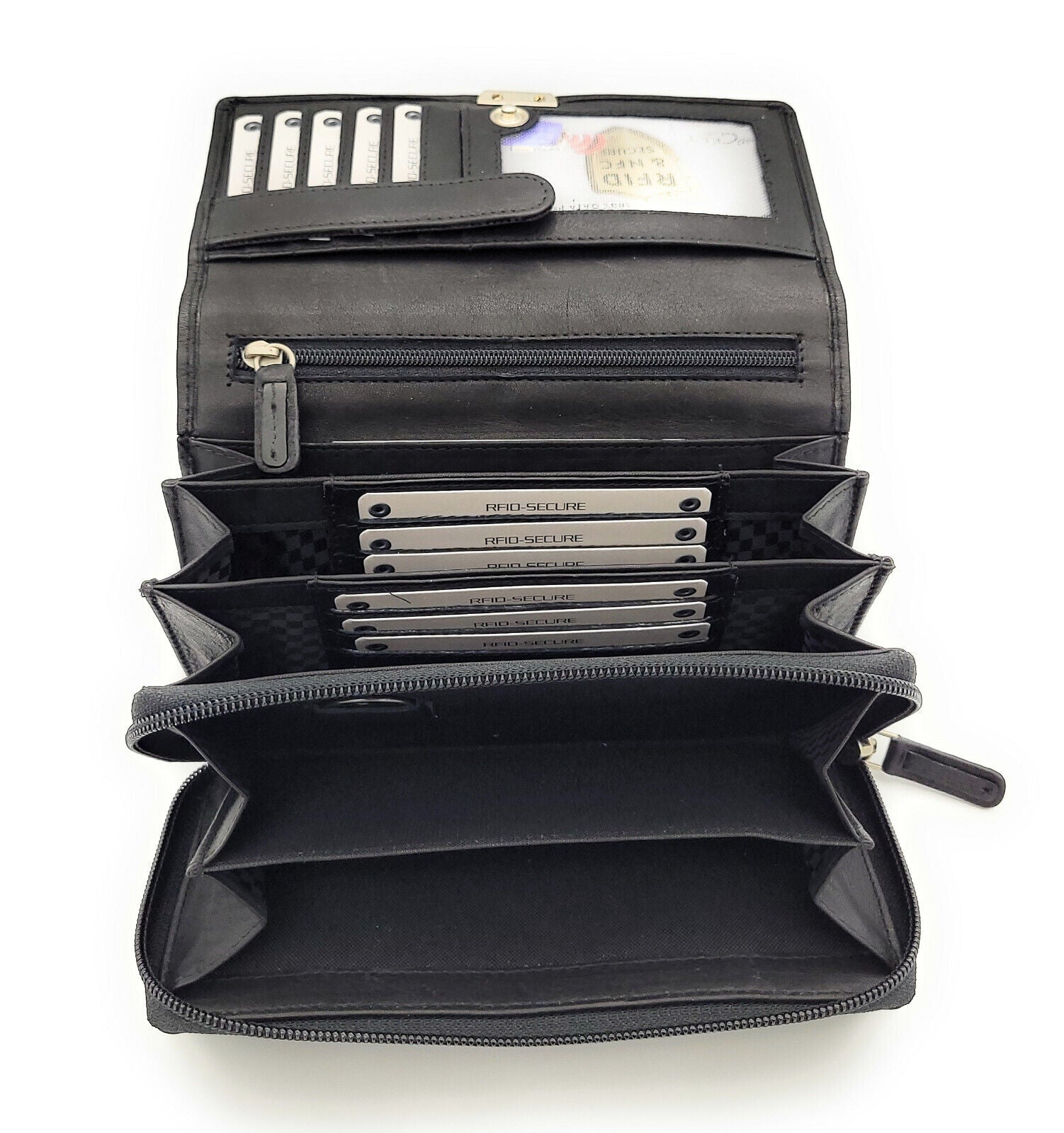 Jockey Club echt Leder Damen Geldbörse Portemonnaie Massala mit RFID Schutz schwarz