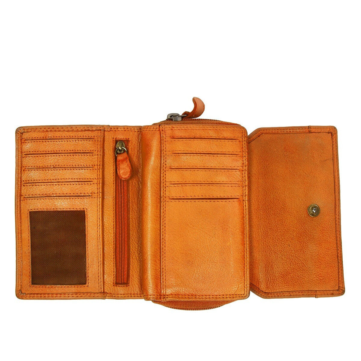 Mustang echt Leder Damen Geldbörse Portemonnaie Brasilia tolle Ausstattung, knautschig weiches Leder