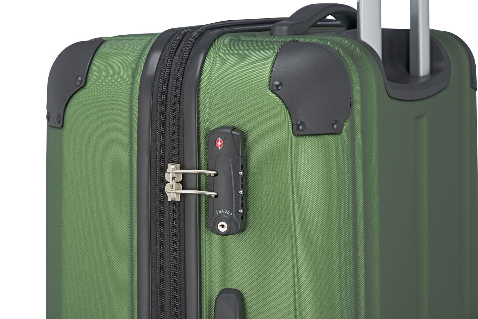 Travelite City Reisekoffer L Trolley Koffer 77cm 4 Rad / Rollen TSA Dehnfalte grün