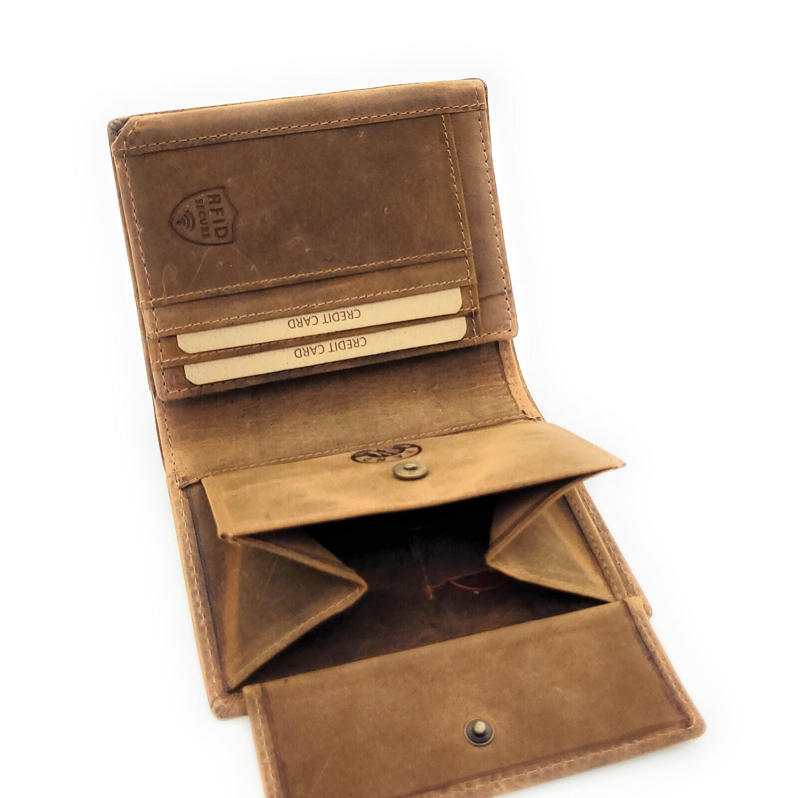 Leder Geldbörse Herren RFID Schutz - Jockey Club Portemonnaie Braun