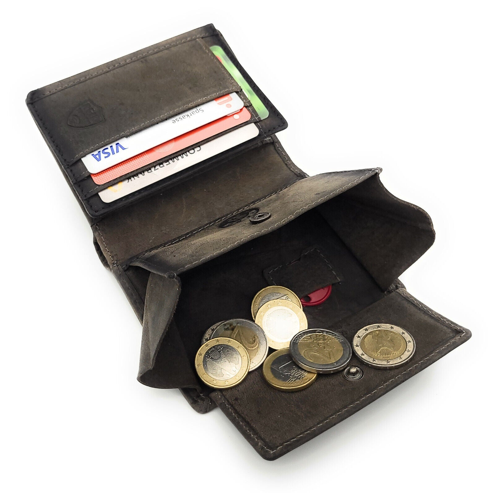 Jockey Club echt Leder Geldbörse Portemonnaie Geldbeutel mit RFID Schutz grau