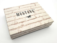 Mustang echt Leder Herren Geldbörse Portemonnaie flach gearbeitet mit RFID Schutz cognac braun