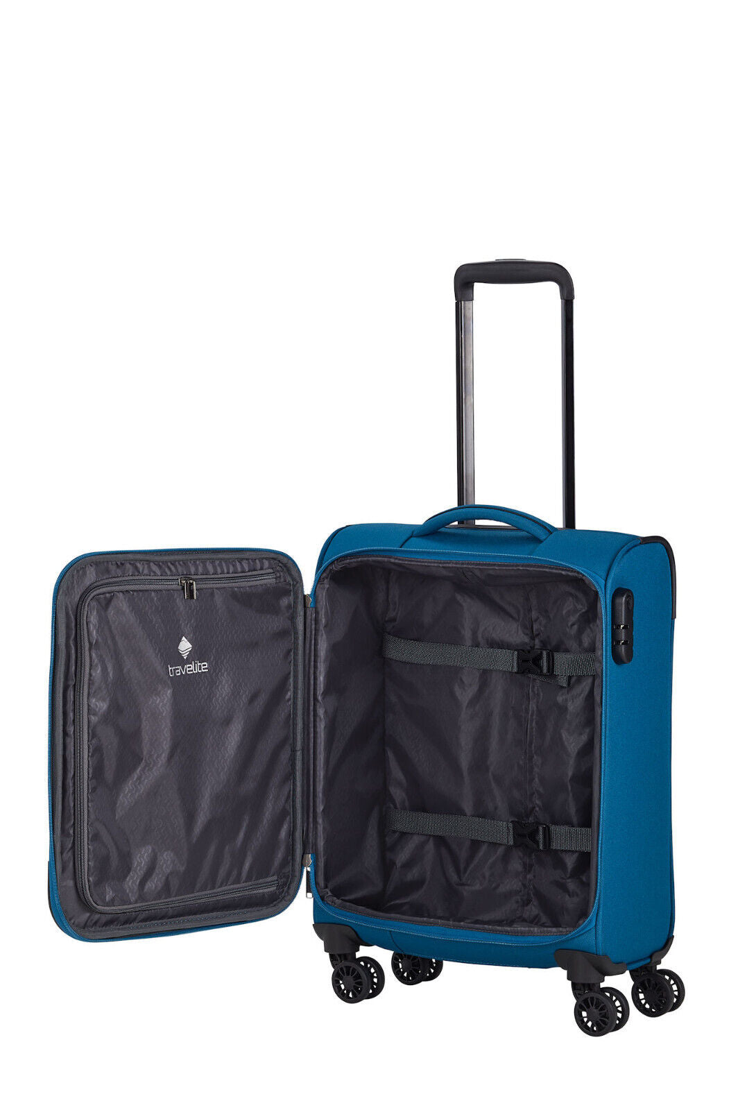 Travelite Chios Reisekoffer Trolley Bord-Koffer 55cm Handgepäck Bordgepäck 4Rad petrol