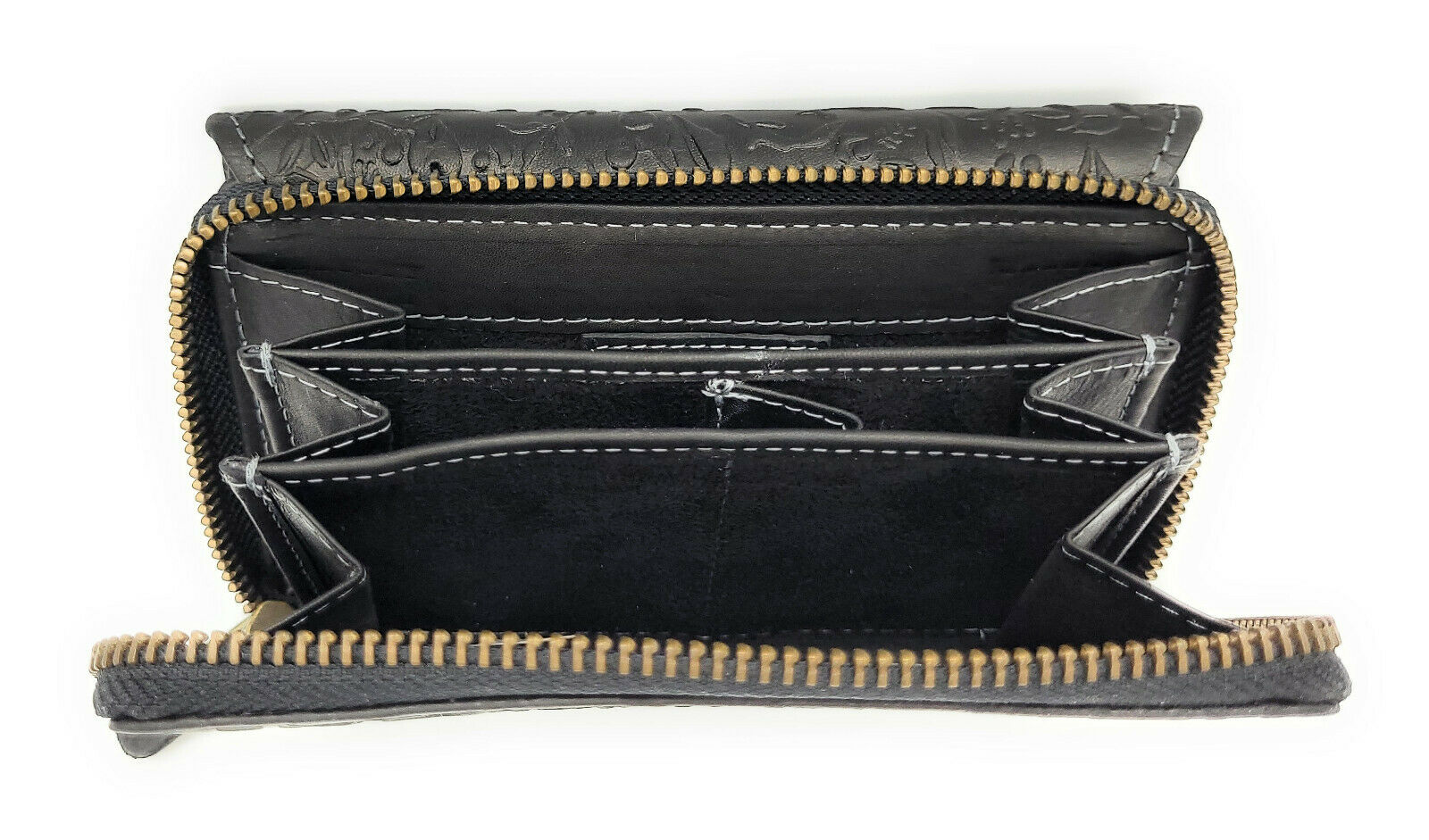 Hill Burry echt Leder Damen Geldbörse Portemonnaie floral RFID NFC Schutz schwarz