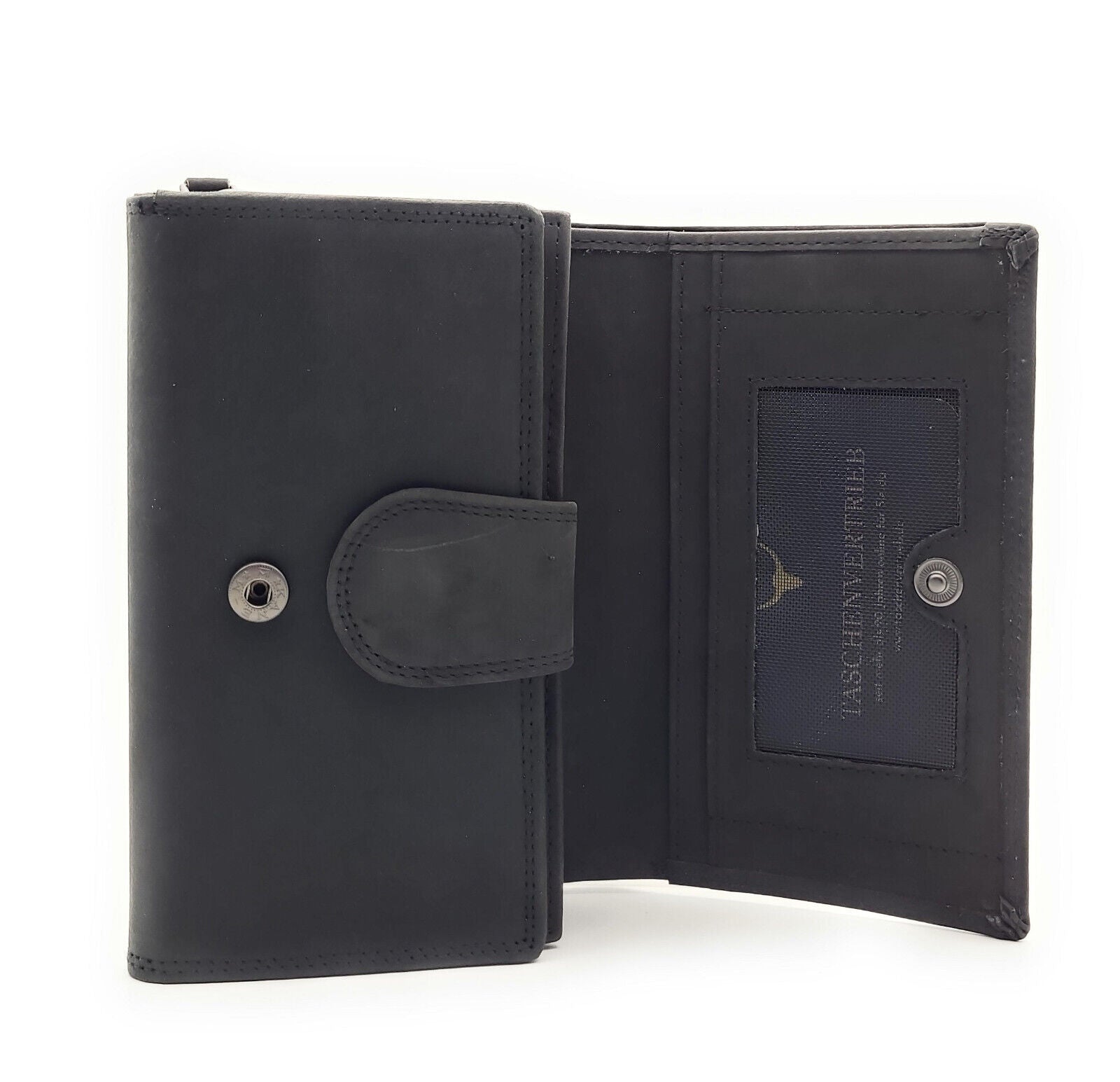 Mustang echt Leder Damen Geldbörse Portemonnaie Tampa 12 Kartenfächer mit RFID Schutz schwarz