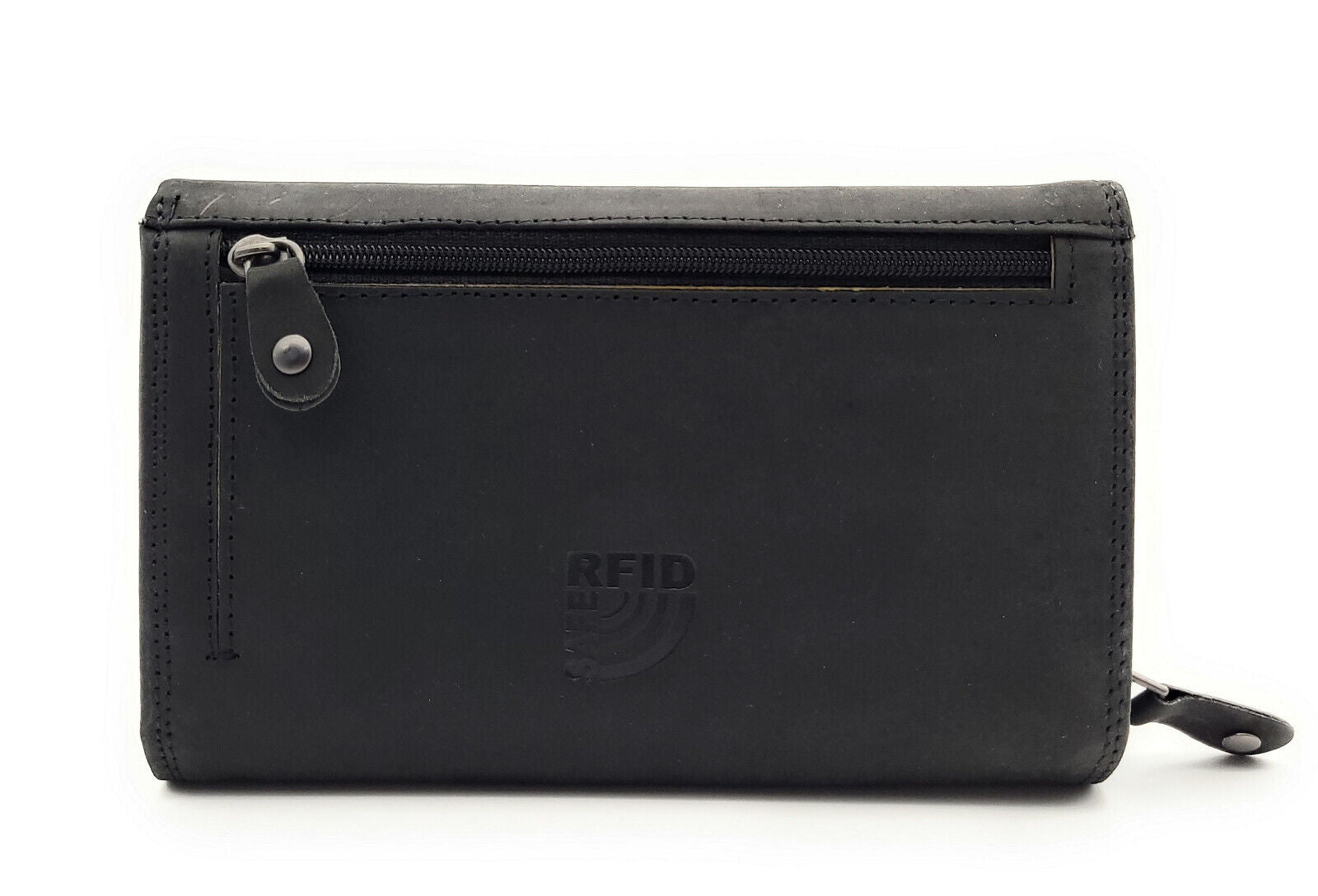 Mustang echt Leder Damen Geldbörse Portemonnaie Tampa 12 Kartenfächer mit RFID Schutz schwarz